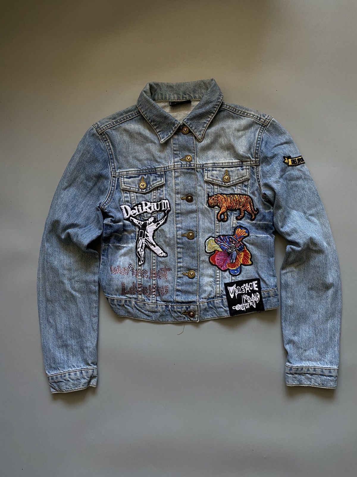 Versace Jeans Couture Versace very rare denim jacket with stripes Size S / US 4 / IT 40 - 1 Thumbnail