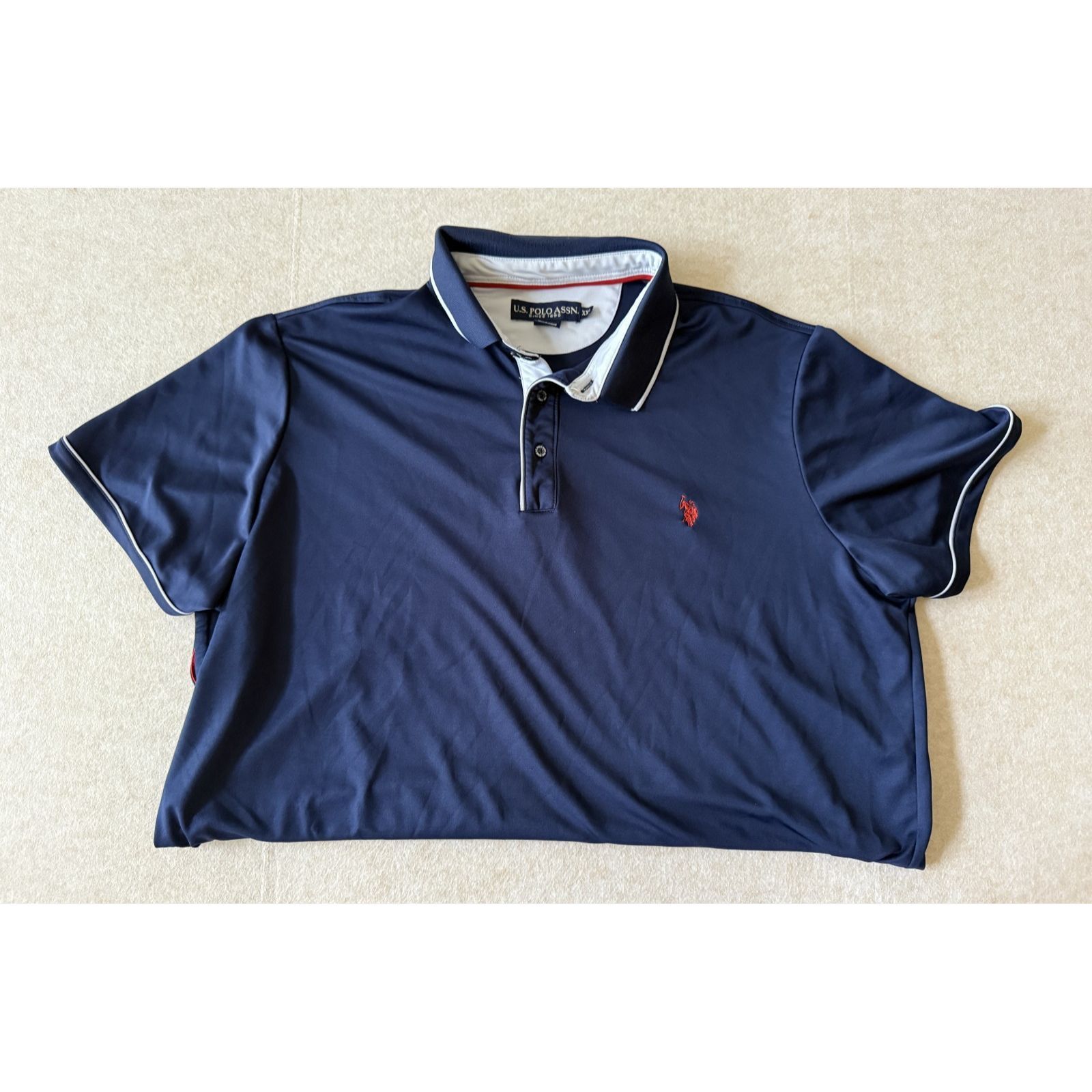 U.S. Polo Assn. US Polo Assn Mens 2XL Golf Polo Shirt Performance Polyester Size US XXL / EU 58 / 5 - 8 Thumbnail