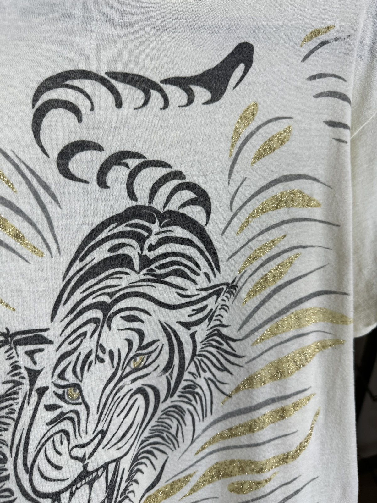 Vintage Vintage 90s single stitch double side Tiger print tee shirt Size US S / EU 44-46 / 1 - 10 Thumbnail