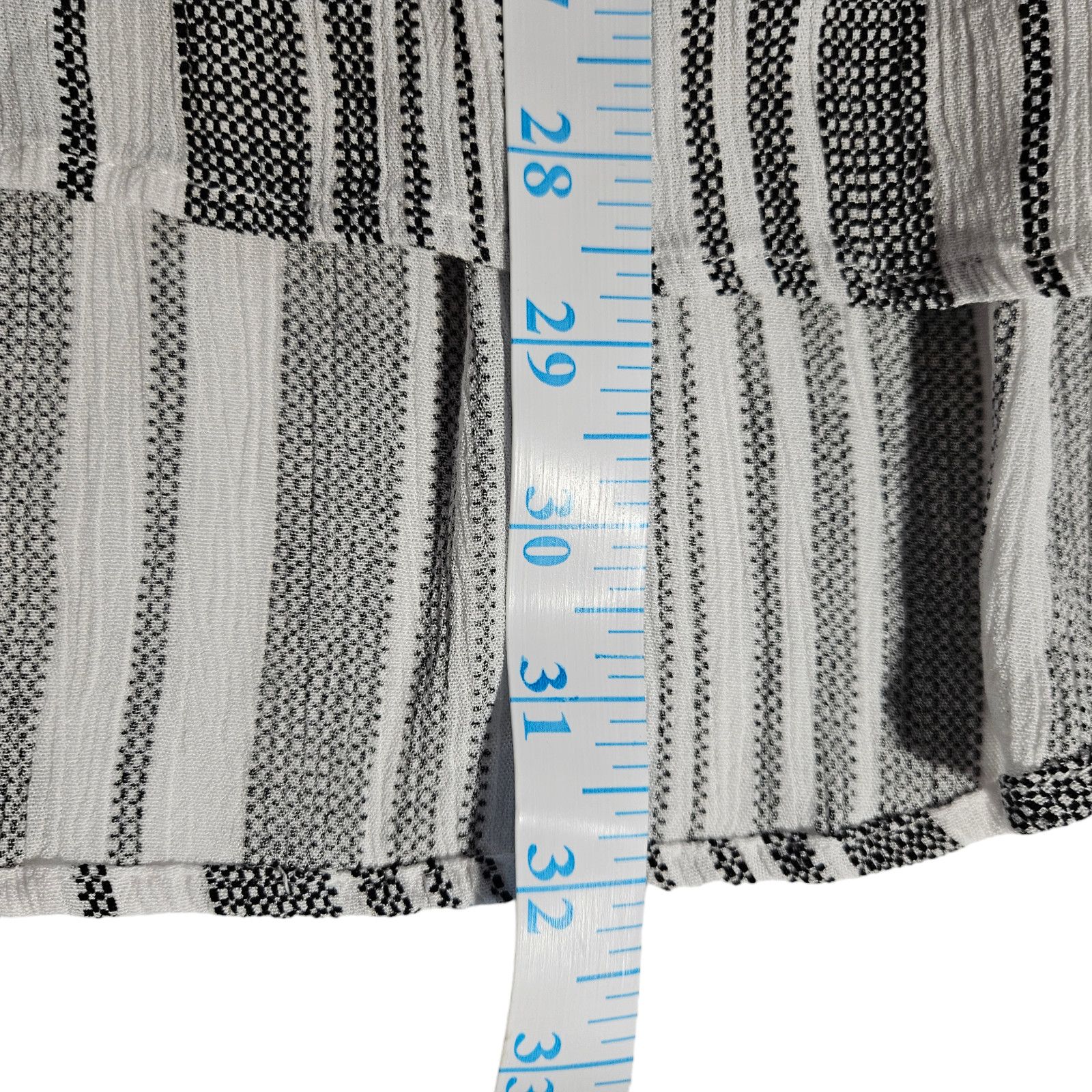 Other GIGIO USA Boho Hi-Lo Striped Blouse Sz. L Gray White Stripe Size L / US 10 / IT 46 - 9 Thumbnail