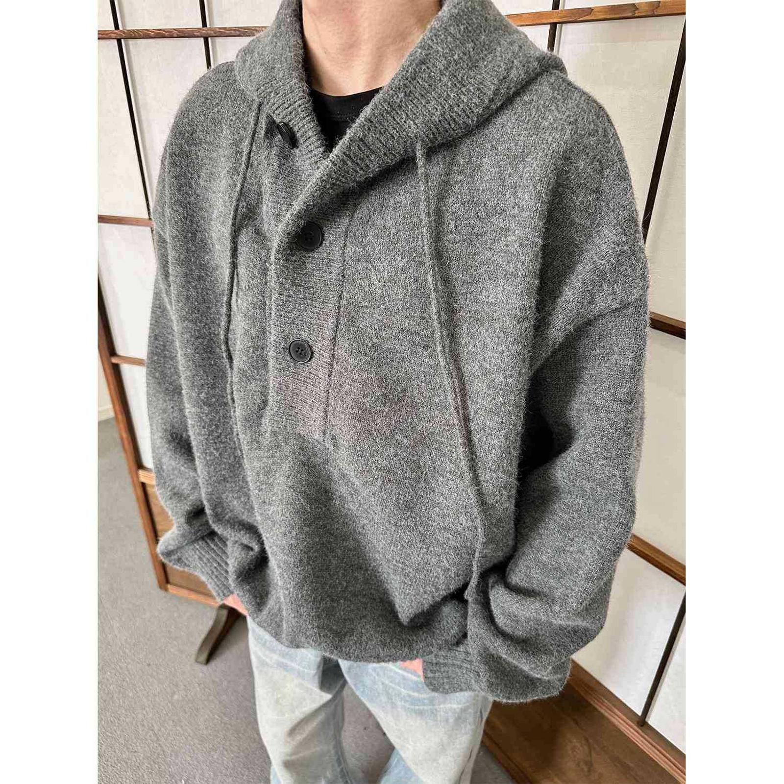 Other Gray Oversized Hooded Knit Sweat, Cozy Pullover Size US L / EU 52-54 / 3 - 2 Thumbnail