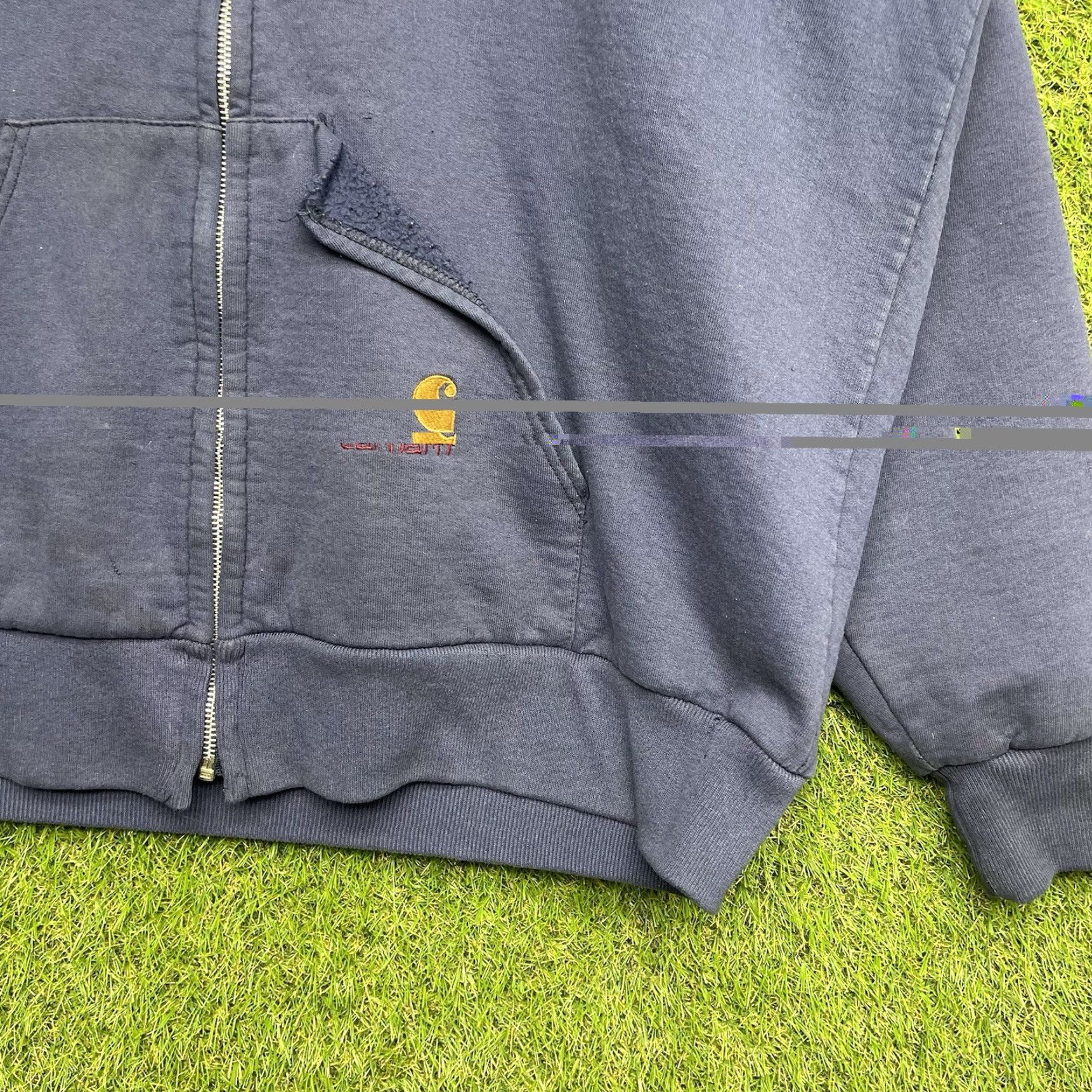 Carhartt VINTAGE Carhartt Rugged Outdoor Wear Hoodie Mens XL Blue Full Zip Heavyweight Thermal Lined 90s Retro Carhartt Logo Embroidered Mens Hooded Sweatshirt Size US XL / EU 56 / 4 - 2 Thumbnail