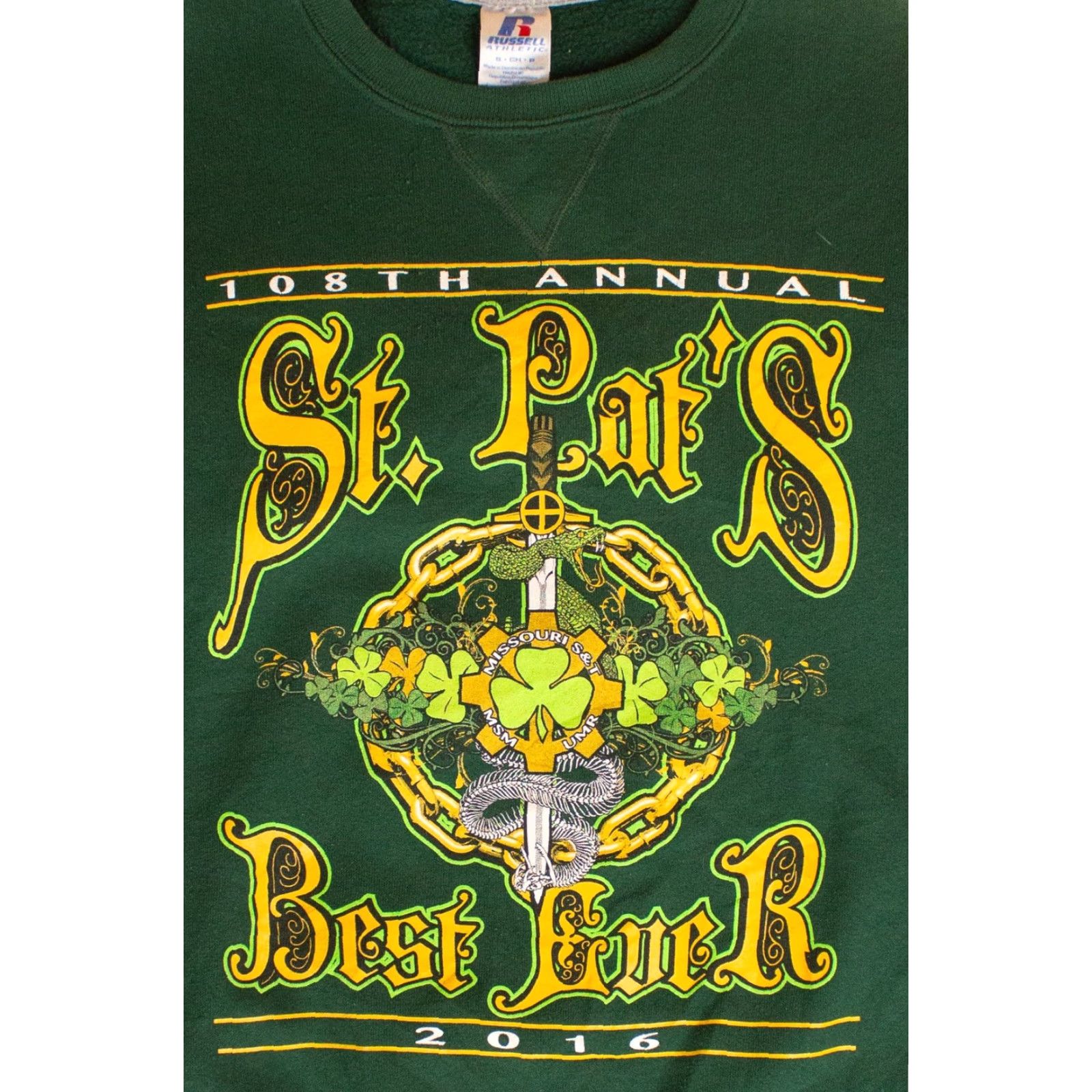 Russell Athletic St. Pat's Best Ever Sweatshirt Russell Athletic Green Small Long Sleeve 2016 Mens Womens Boys Girls Size US S / EU 44-46 / 1 - 3 Thumbnail