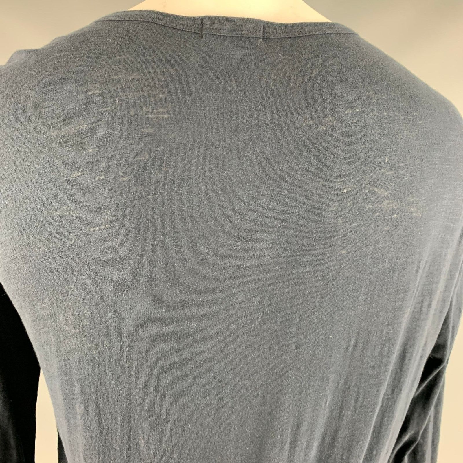 Theory THEORY Size XL Navy Cotton Henley Pullover Size US XL / EU 56 / 4 - 5 Thumbnail