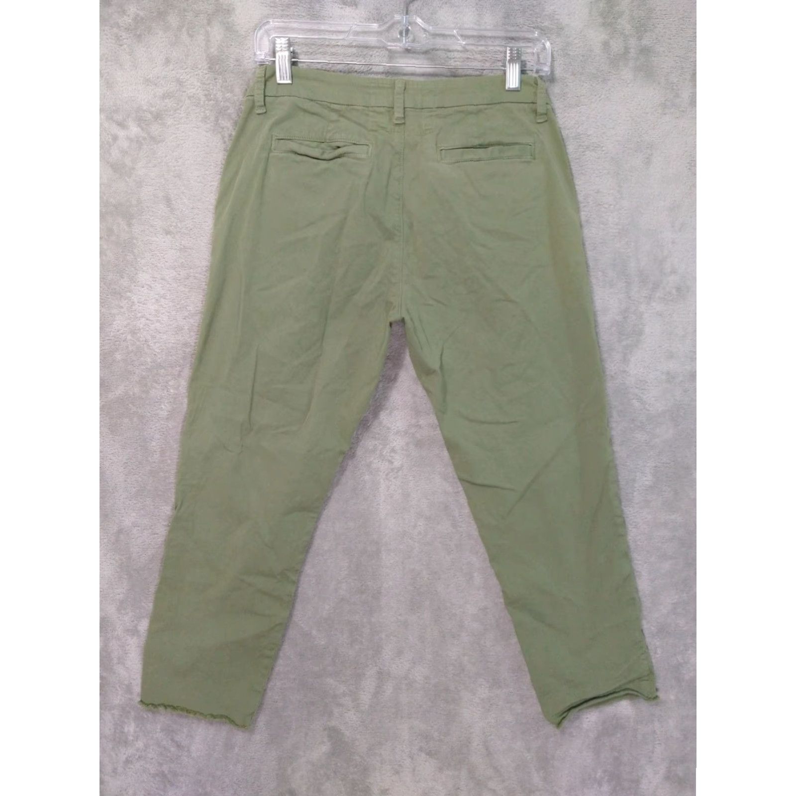 Frank & Eileen FRANK & EILEEN PANTS Womens 4 Green Wicklow Italian Chino Twill Low Rise 24 In Inseam Cotton Casual City Preppy Size 27" / US 4 / IT 40 - 2 Thumbnail