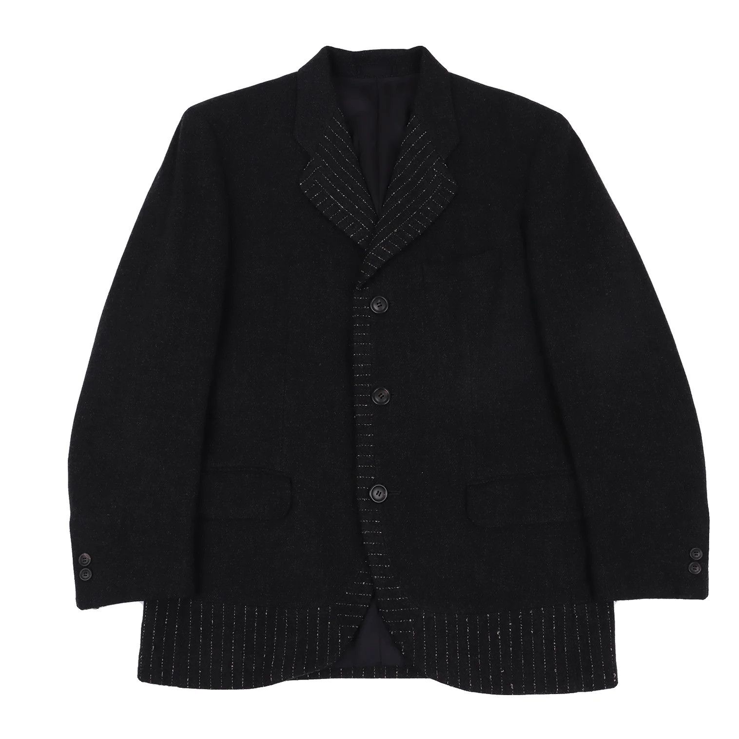Striped Design Jacket in Charcoal Size M