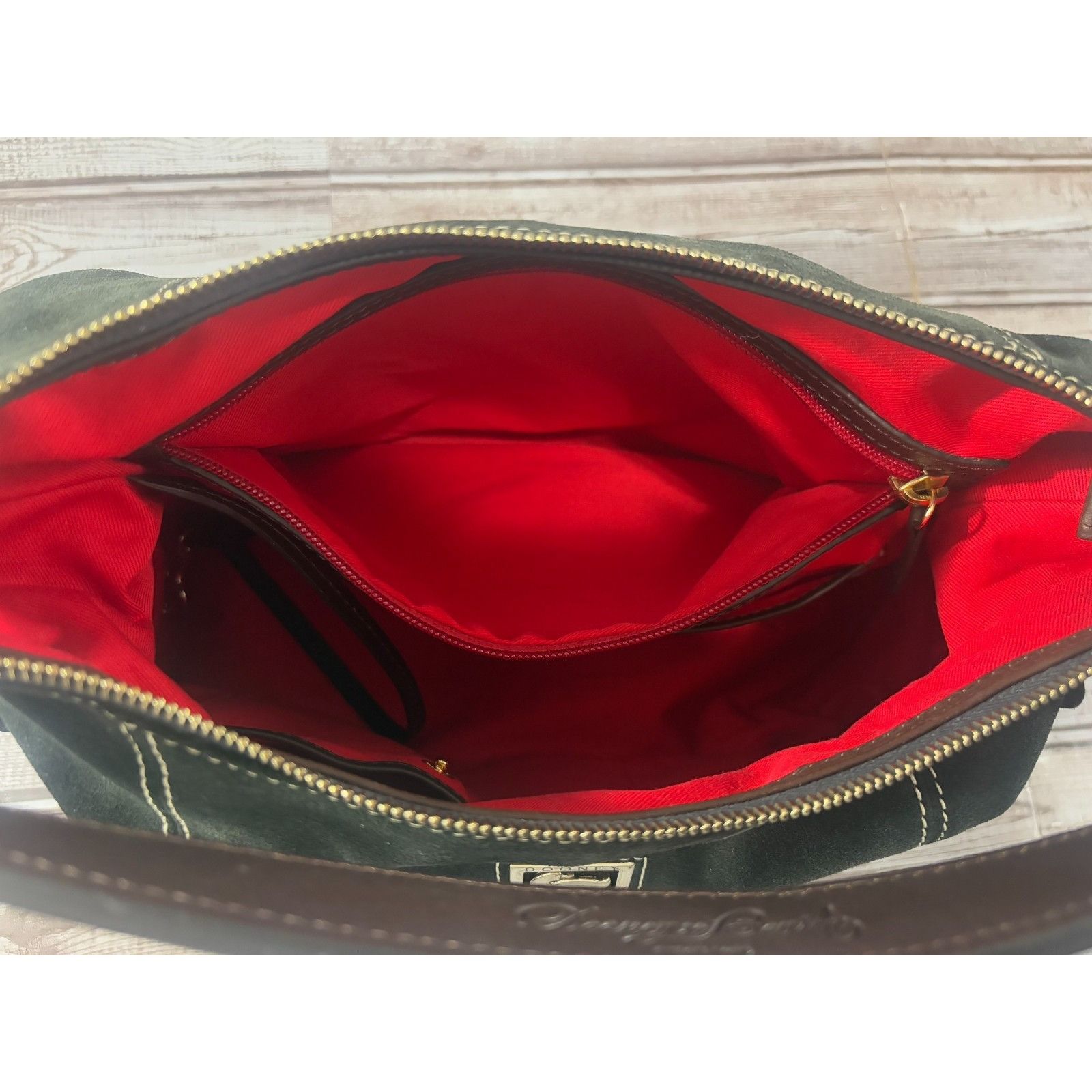 Dooney & Bourke DOONEY & BOURKE Suede leather satchel purse bag color green Size ONE SIZE - 9 Thumbnail
