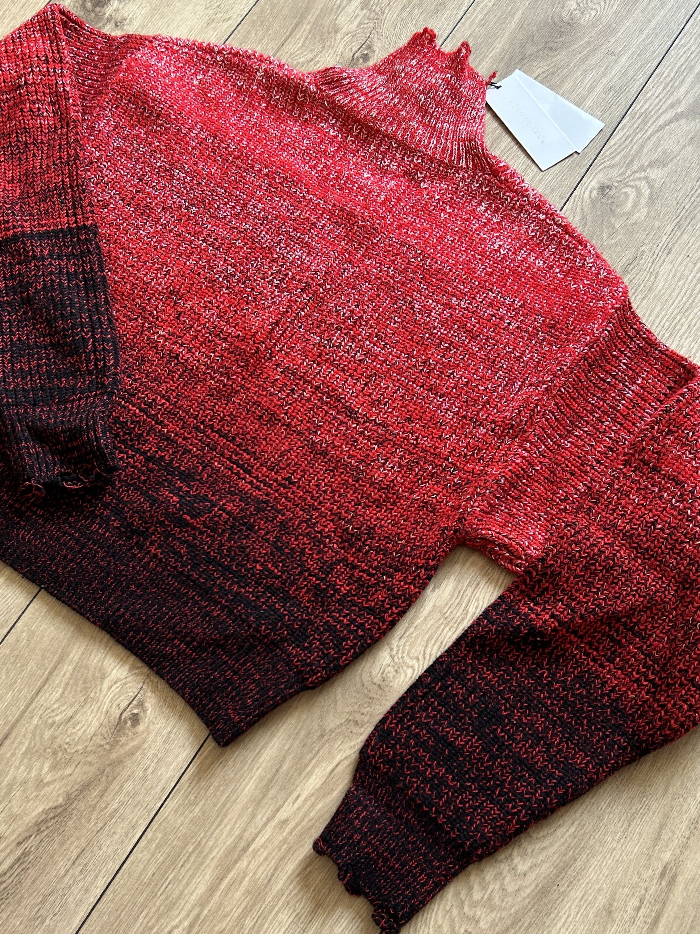 Helmut Lang Helmut Lang Red Gradient Knit Sweater Size S / US 4 / IT 40 - 2 Thumbnail