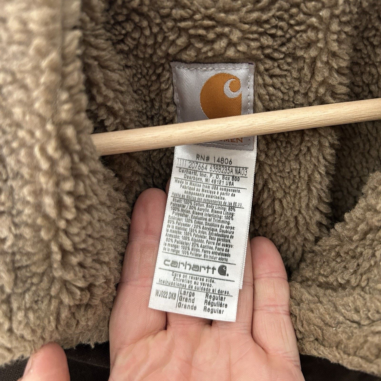 Carhartt Vintage Carhartt Sherpa-Lined Jacket “Dark Brown” WJ022 DKB Size L / US 10 / IT 46 - 9 Thumbnail