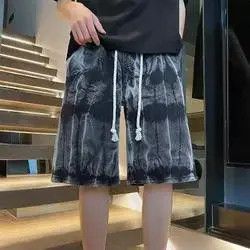 Japanese Brand Straight tie dye wide leg denim shorts Size US 32 / EU 48 - 5 Thumbnail