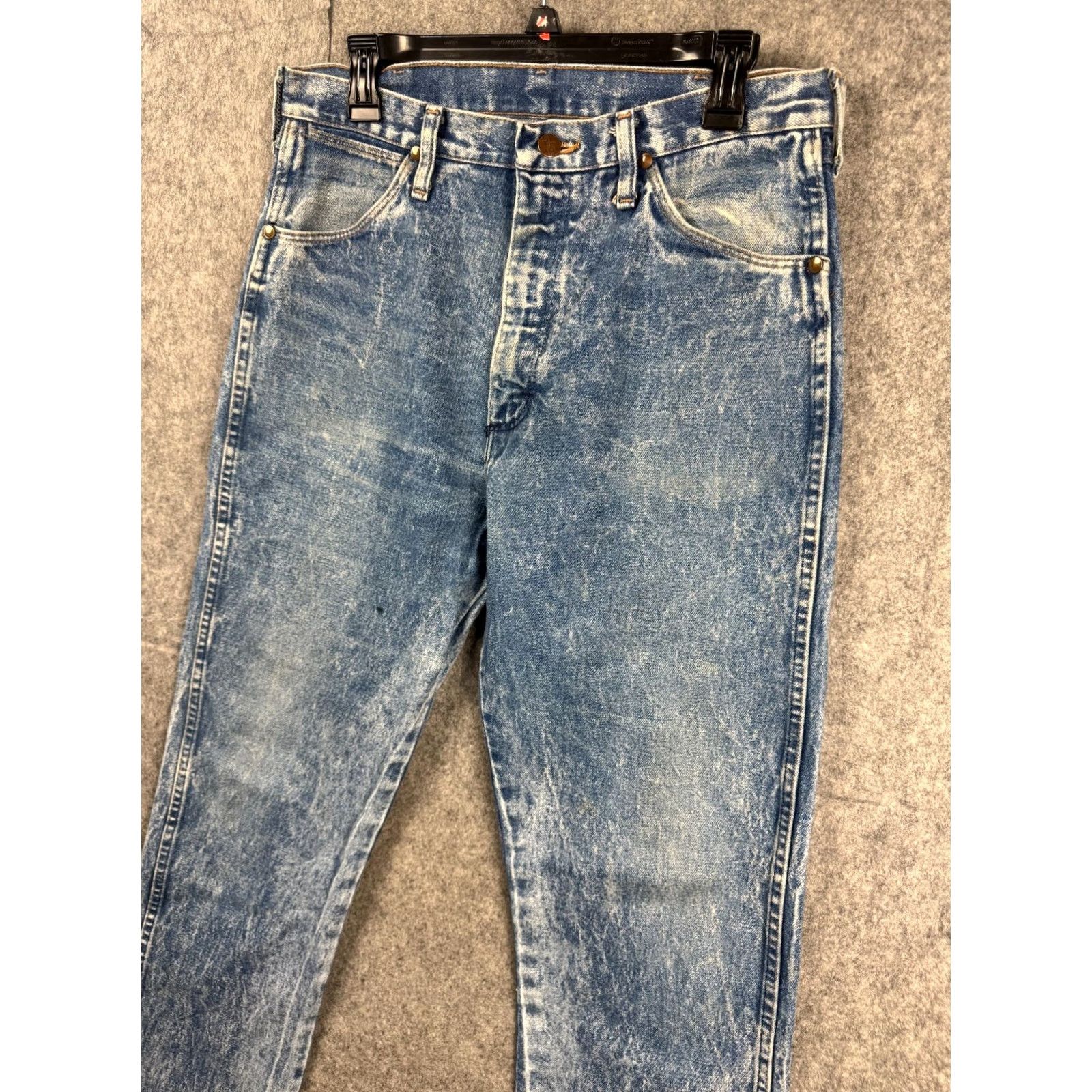 Wrangler VINTAGE Wrangler Jeans Mens 34 x 34 Blue USA Cowboy Worn 13MWZHN 5-Pocket Straight Regular Inseam 34 Mens Size US 34 / EU 50 - 2 Thumbnail