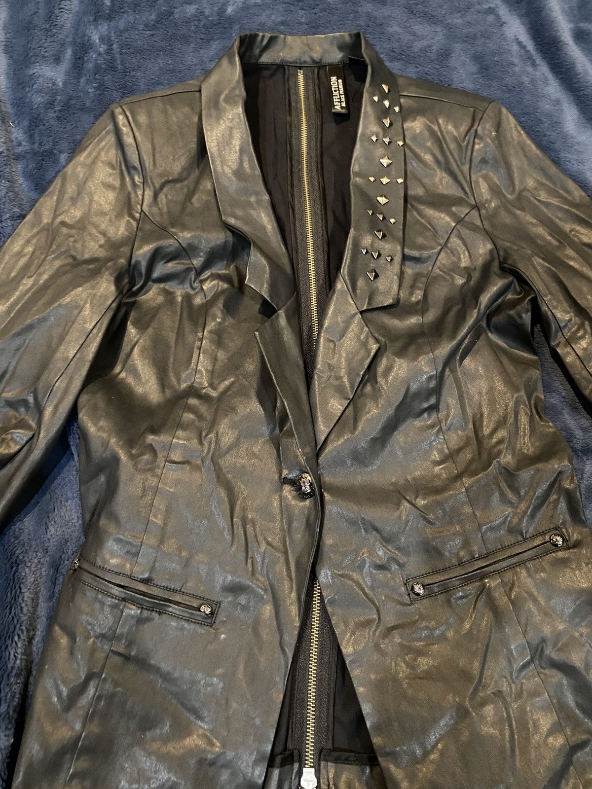 Affliction Affliction Black Premium Faux Leather Jacket Size M / US 6-8 / IT 42-44 - 1 Thumbnail