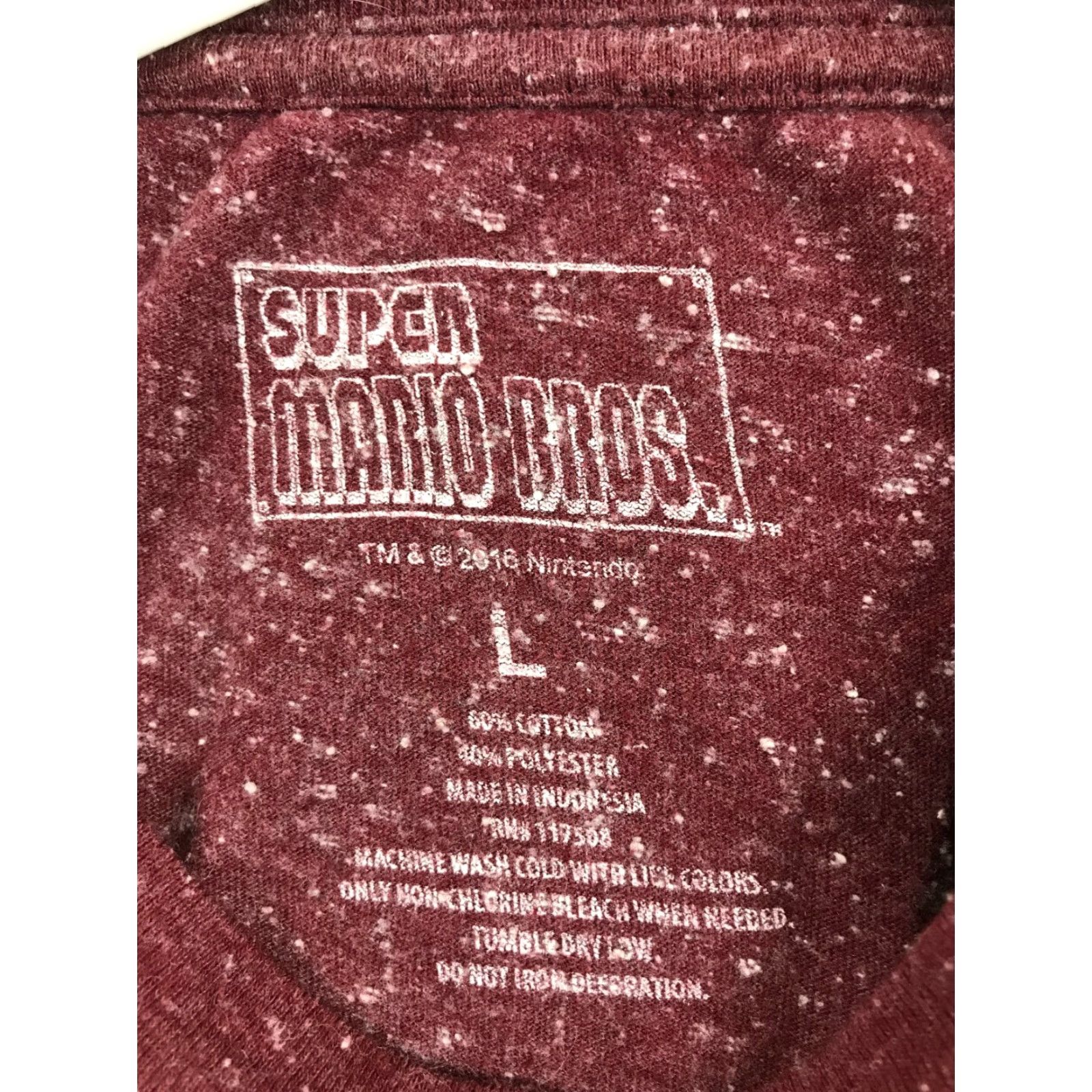 Vintage Super Mario Bros T-Shirt Mens Large Maroon Graphic Shirt Kickin It Old School Shirt Mens Size US L / EU 52-54 / 3 - 5 Thumbnail