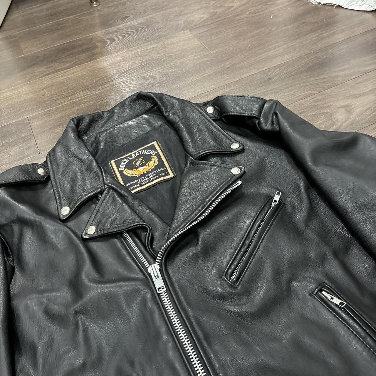 Designer Vintage docs leathers heavy leather jacket XL Size US XL / EU 56 / 4 - 1 Thumbnail