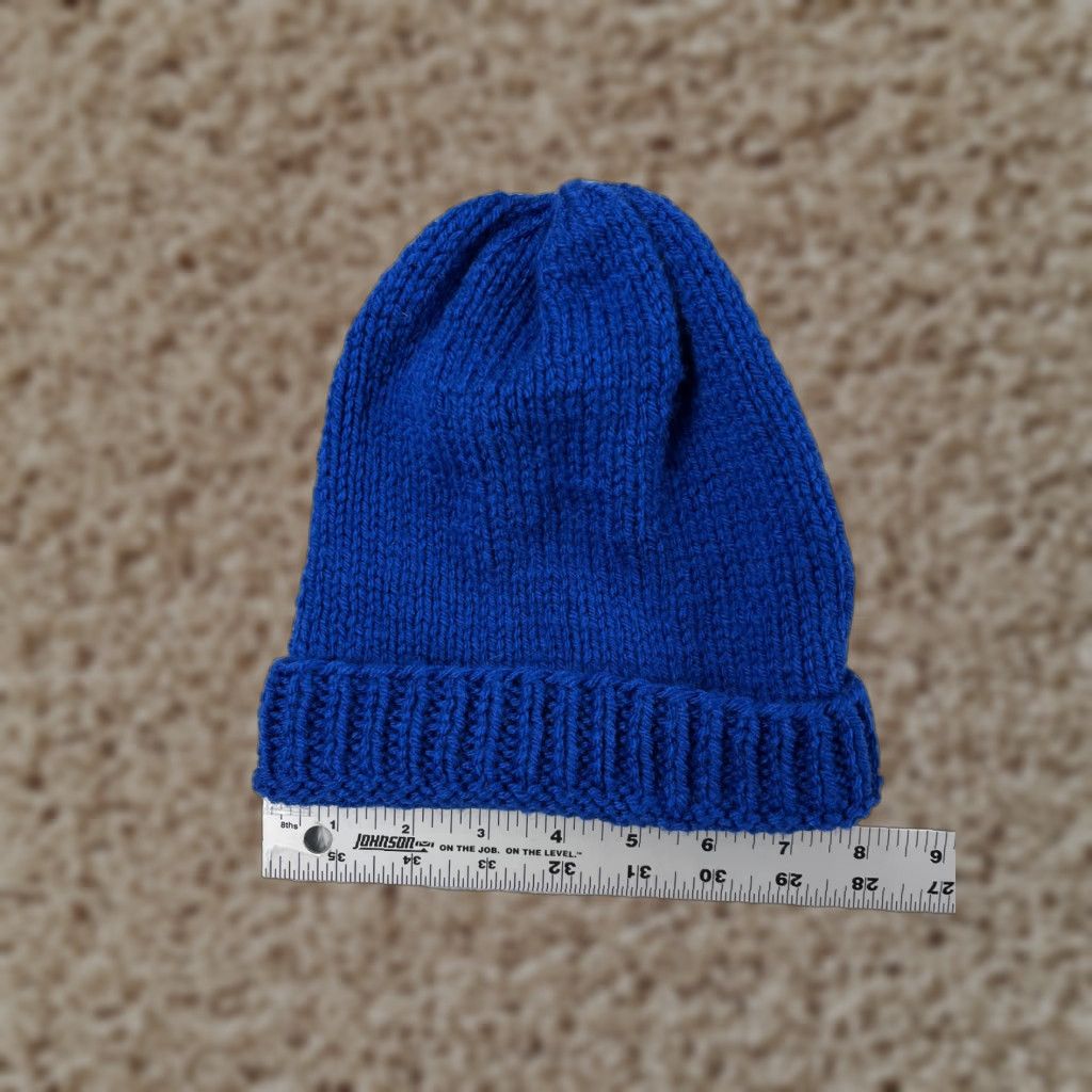 Vintage Blue Beanie Toque Adult One Size - 100% Acrylic Knit Winter Hat Unisex Outdoors Ski Cap Size ONE SIZE - 1 Thumbnail