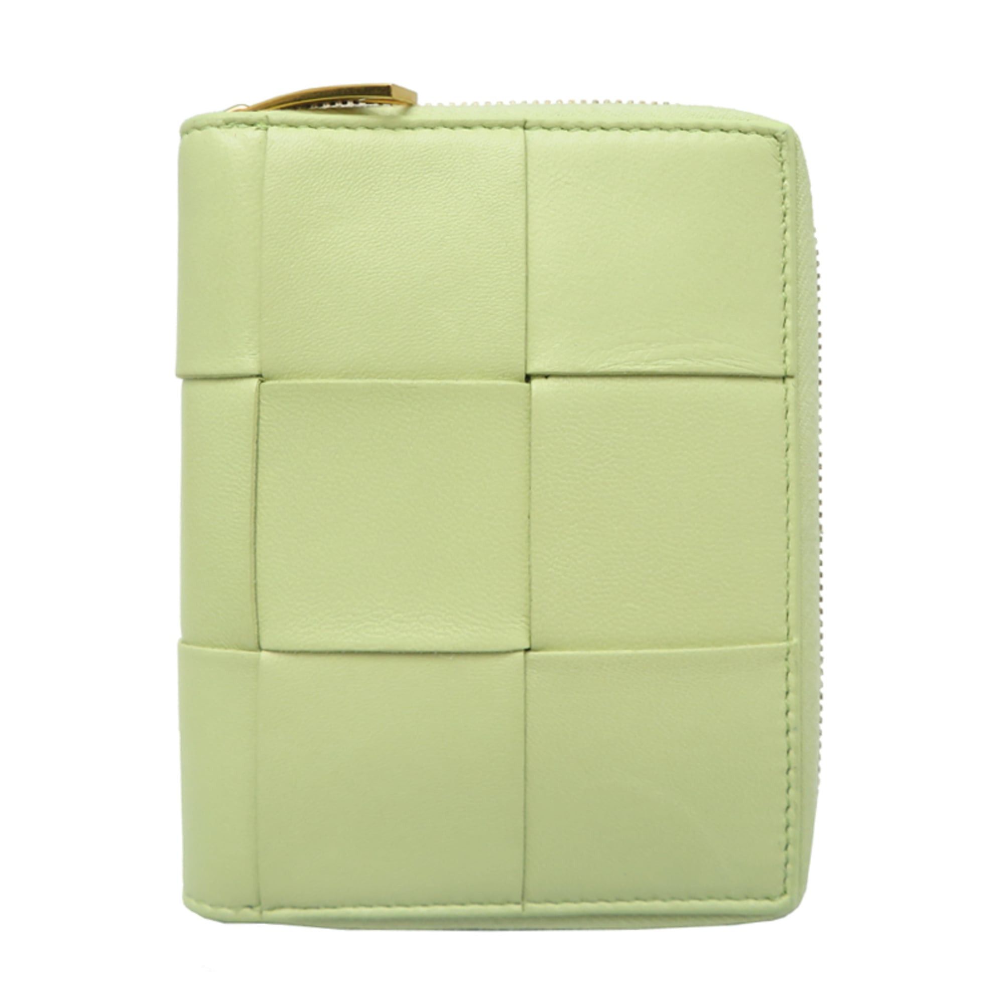 Bottega Veneta Bottega Veneta Women's Bi-fold Wallet 681191 Leather Yellow Green Size ONE SIZE - 1 Thumbnail