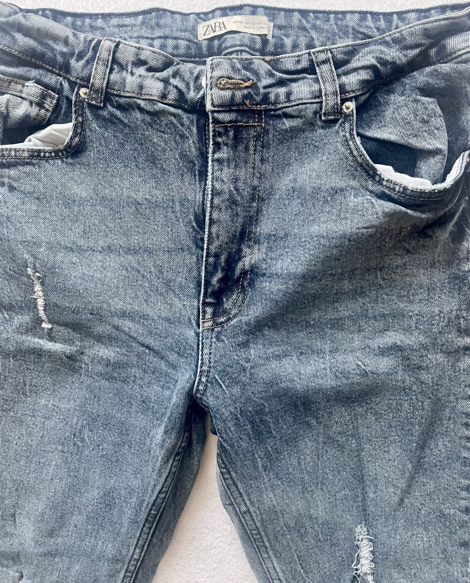 Zara ZARA Distressed Slim DenimJeans BlueRipped Streetwear Size32 Size US 32 / EU 48 - 2 Thumbnail