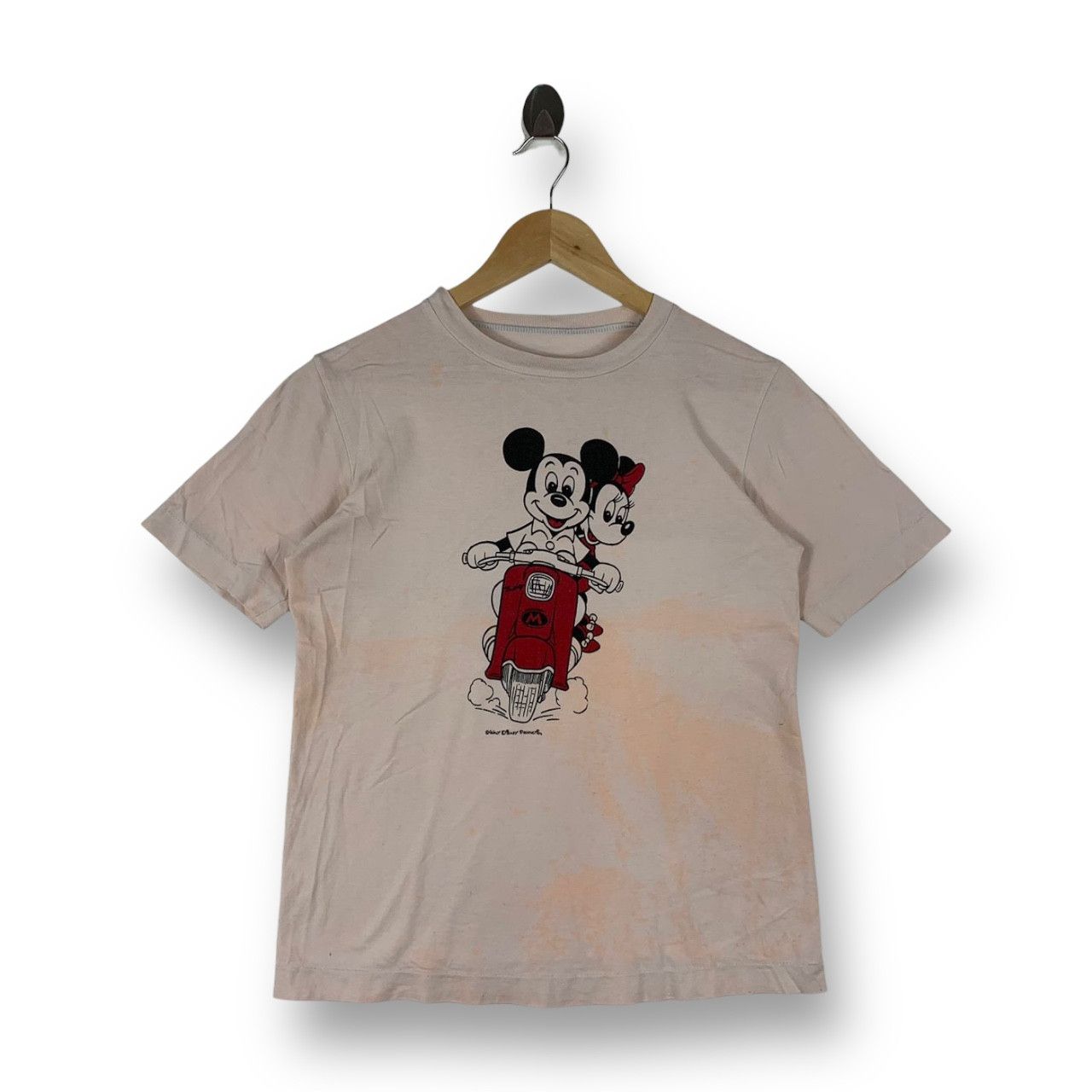 Disney Vintage 70s/80s Mickey & Minnie Mouse Scooter Disney Tee Size XS / US 0-2 / IT 36-38 - 1 Thumbnail