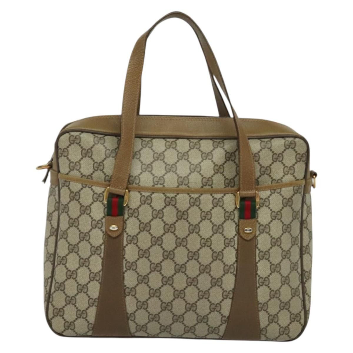 Gucci GUCCI GG Supreme Web Sherry Line Bag Pvc Beige Gold 40 02 Size ONE SIZE - 2 Thumbnail