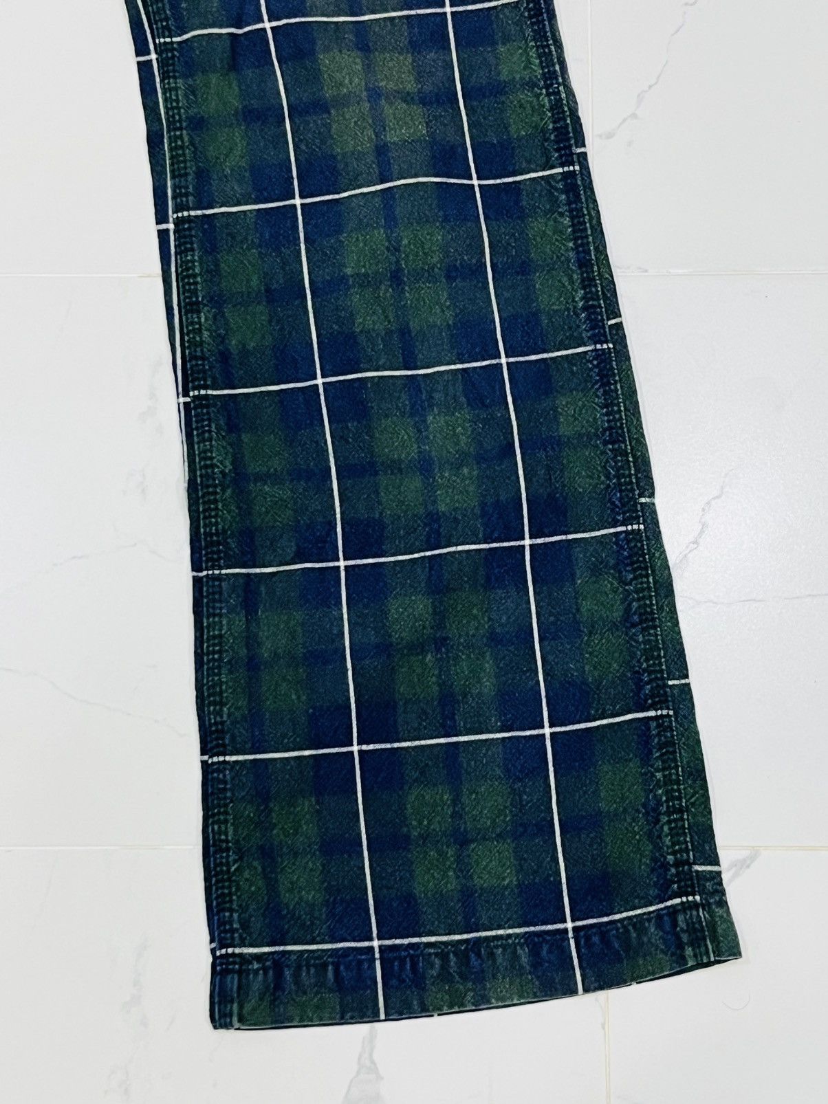 Japanese Brand Japan Designer Betty Smith Lowrise Super Flared Tartan Pants Size 32" / US 10 / IT 46 - 5 Thumbnail