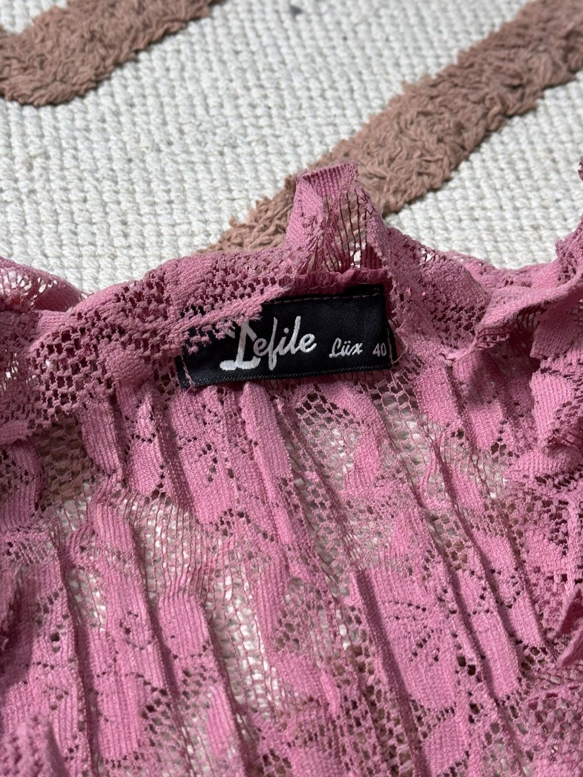 Vintage VINTAGE 2000s LACE WITH RUCHES BLOUSE Size S / US 4 / IT 40 - 7 Thumbnail