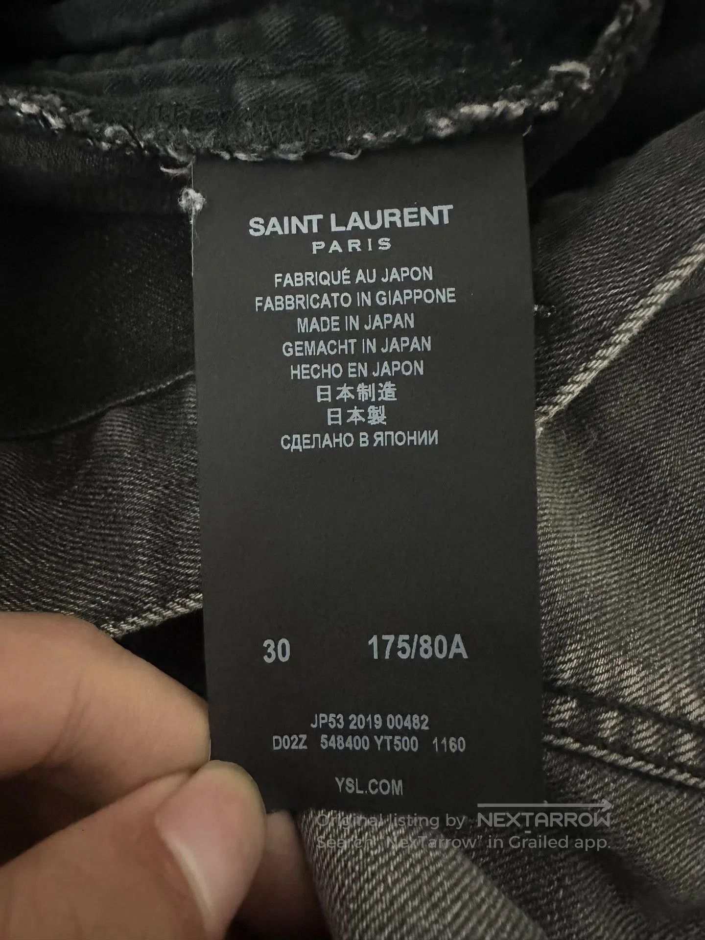 Saint Laurent Paris Saint Laurent 19FW Charcoal Washed Jeans. Size US 30 / EU 46 - 4 Thumbnail