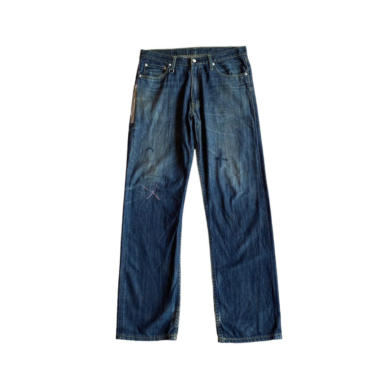 Image of Levi's X Fragment Design Patchwork Denim Pants in Washed Blue, Men's (Size 33)