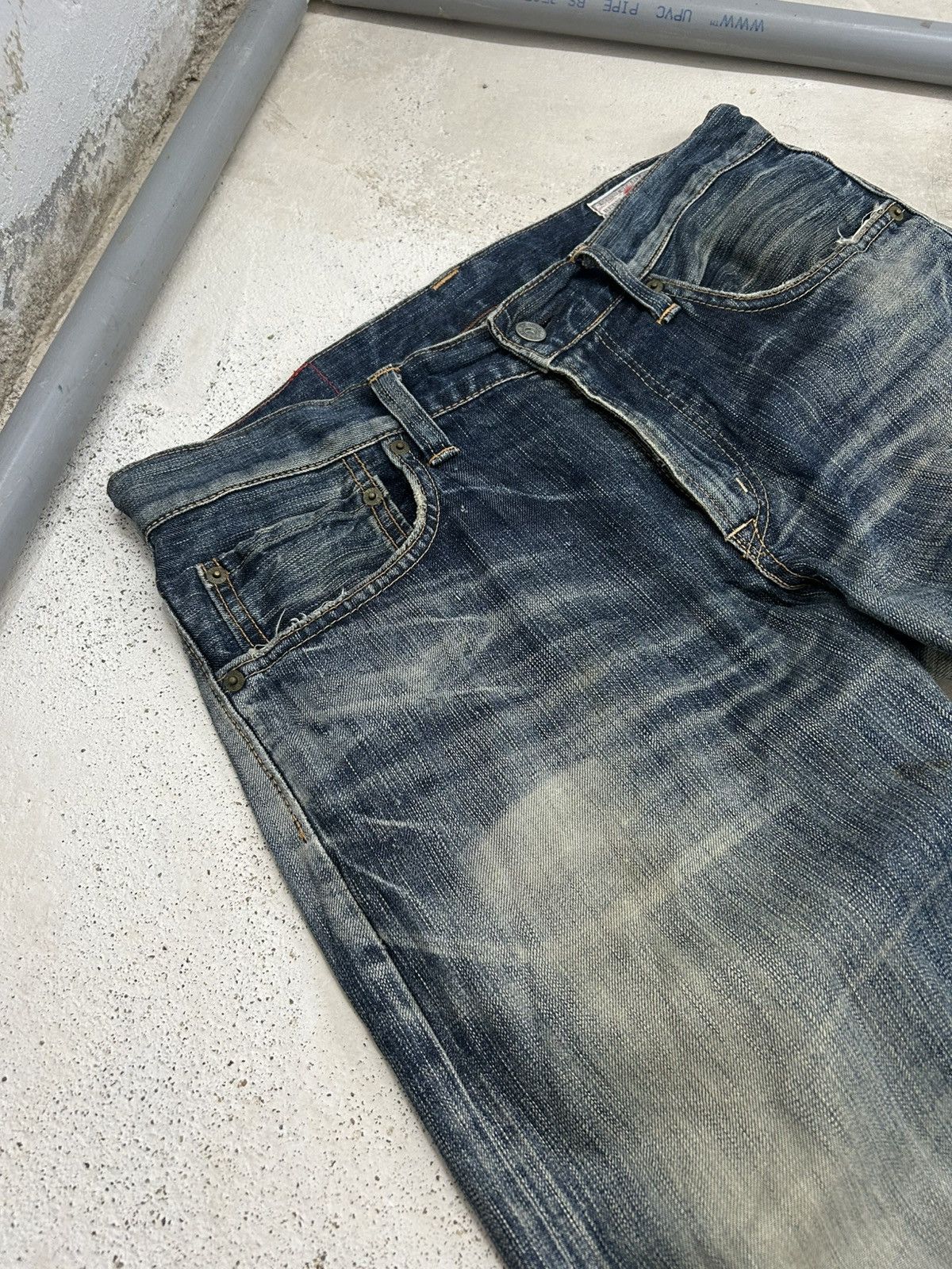 Edwin Edwin 503 Rebel Vintage Japan Washed Denim Whisker Straight Size US 34 / EU 50 - 7 Thumbnail