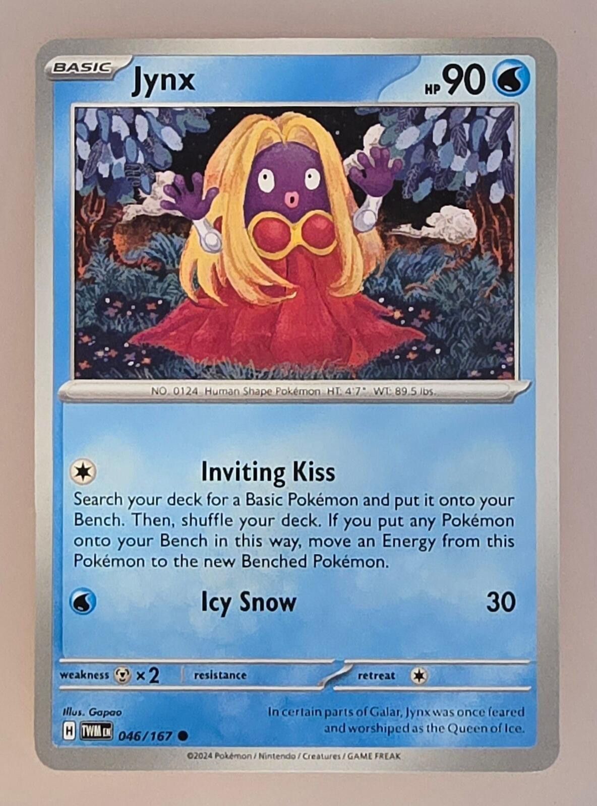 Pokemon Jynx 46/167 card from the Twilight Masquerade set Size ONE SIZE - 1 Thumbnail