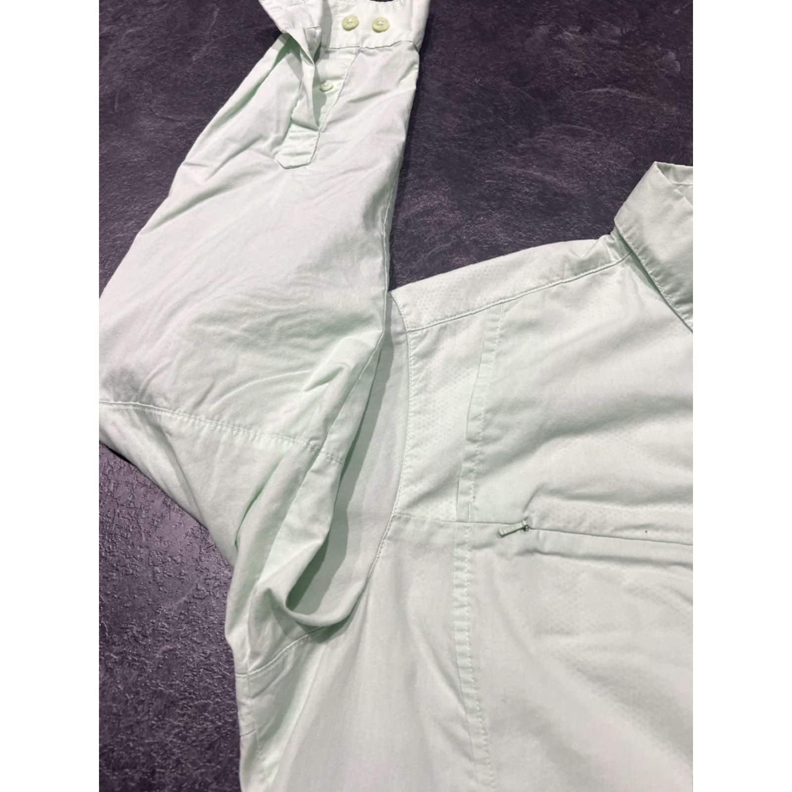 Vintage Columbia Shirt Womens L Green Breathable Lightweight PFG Short Sleeve Button-Up Fish Pockets Size L / US 10 / IT 46 - 5 Thumbnail