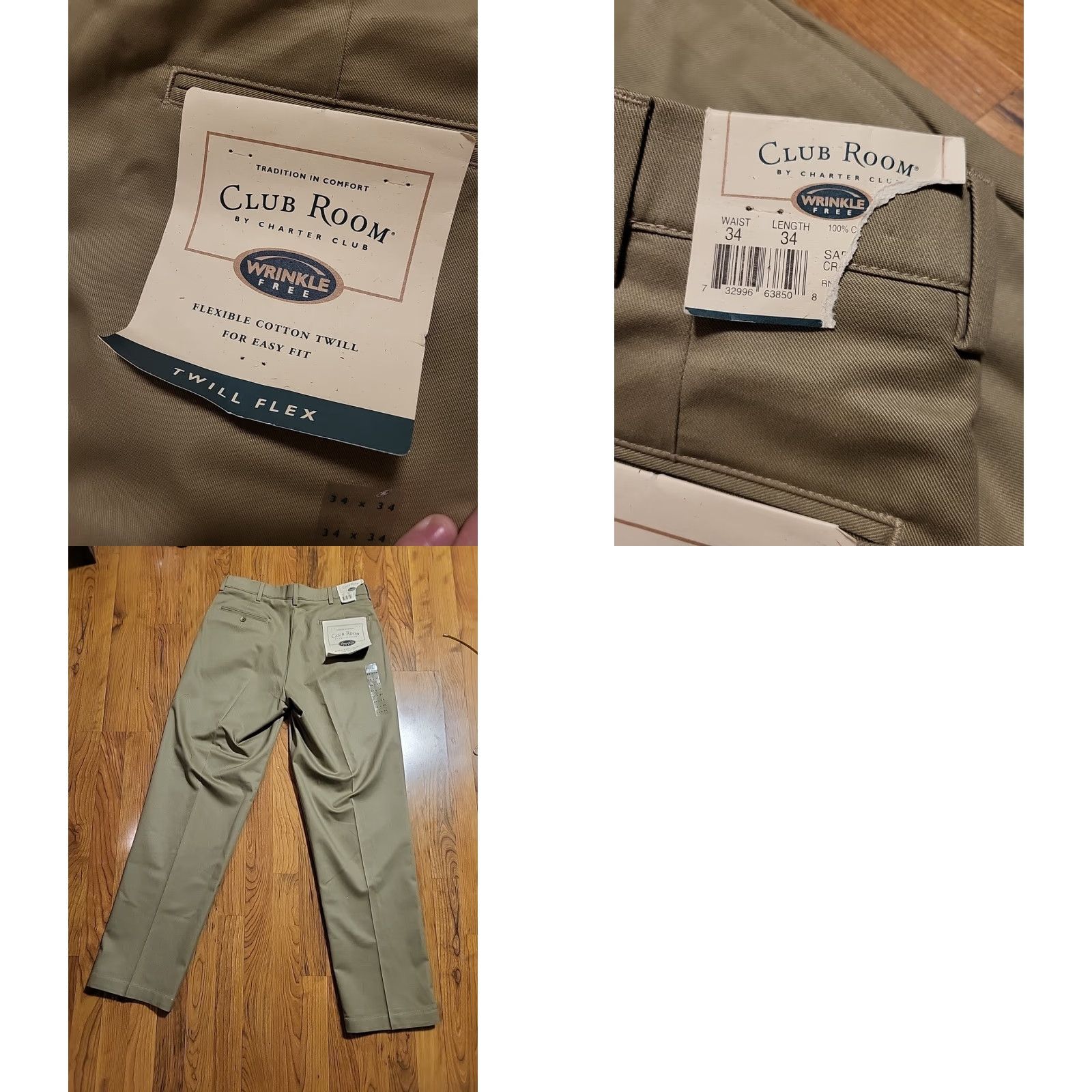 Club Room VINTAGE Club Room Chino Pants Pleated Beige 34x34 NWT Cotton Twill 1990s Boys? Womens? Size US 34 / EU 50 - 9 Thumbnail