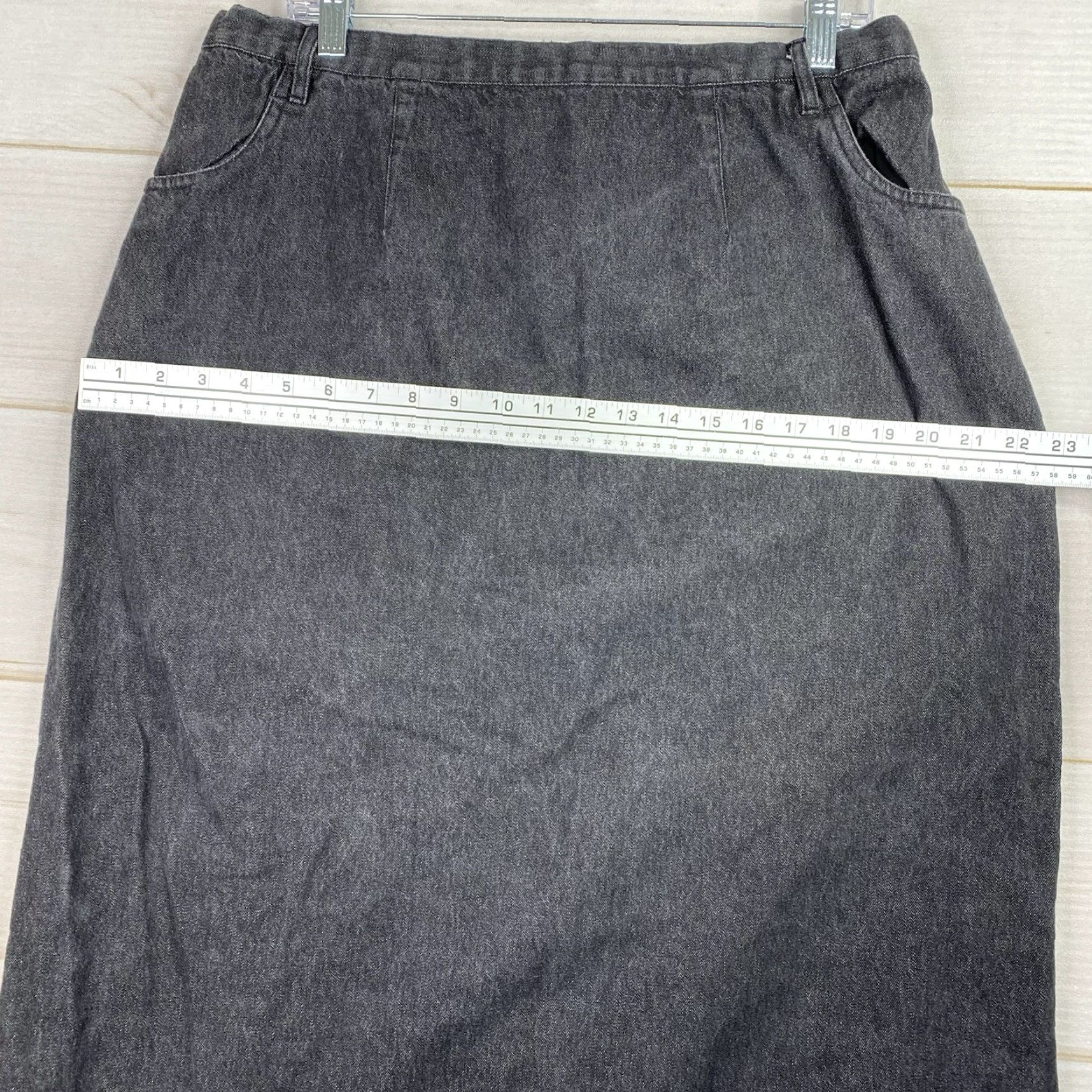 Denim & Co. VINTAGE Denim & Co Maxi Skirt 1X Black Floral Embroidered 90s Y2K Bohemian Hippie Festival 90s Men/S Women? Size 40" / US 18 - 6 Thumbnail