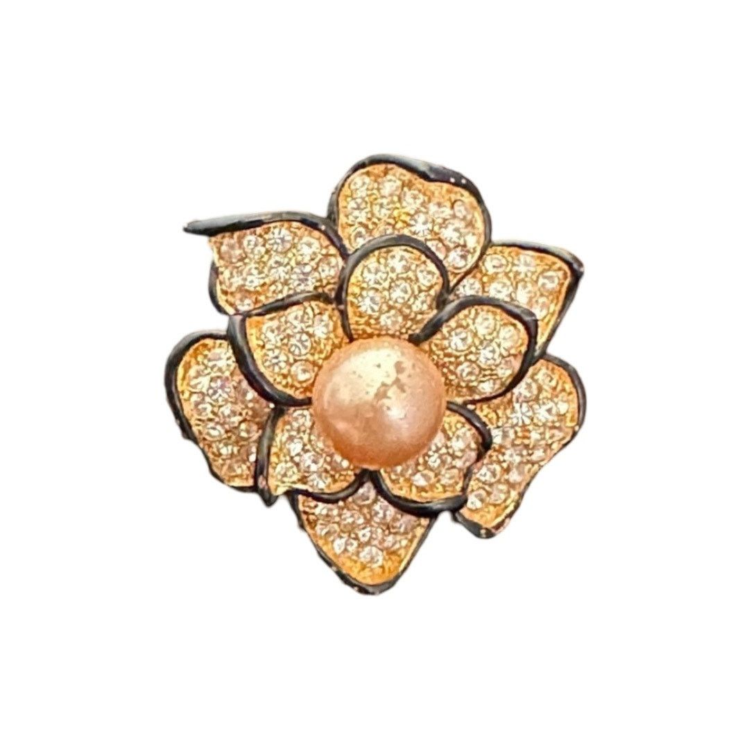 Other 80’s Vintage Rhinestone & Pearl Flower Brooch Size ONE SIZE - 1 Thumbnail