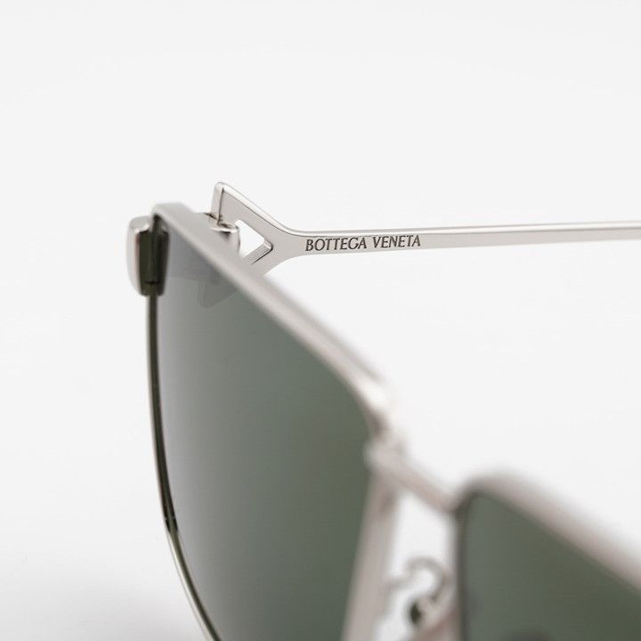 Bottega Veneta Bottega Veneta BV1223S 003 Sunglasses Silver Geometric Frame Size ONE SIZE - 4 Thumbnail