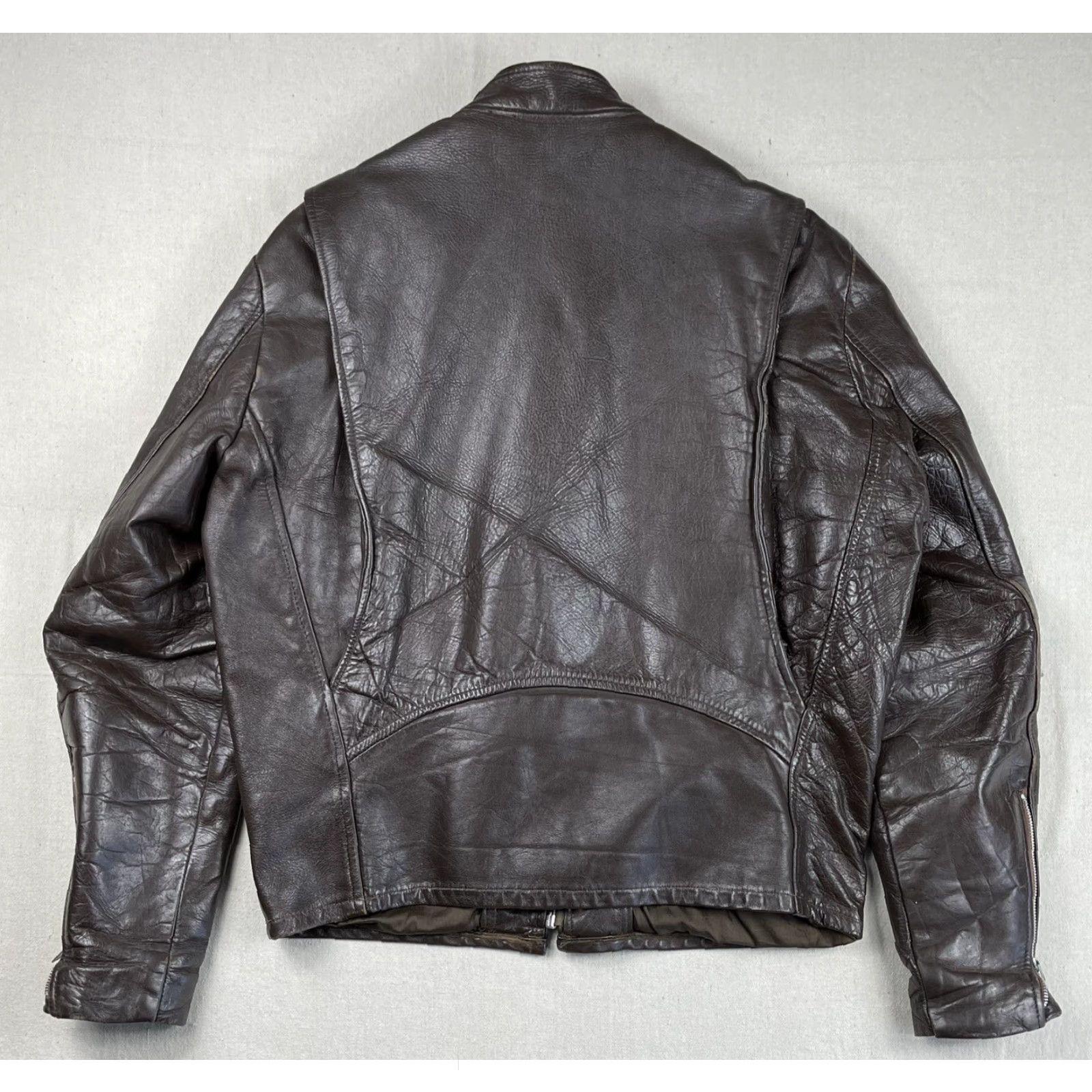 Vintage VINTAGE Leather Motorcycle Jacket Cafe Racer Coat Sz 42 Brown Lined Men USA Cafe Racer Motorcycle Jacket 90s Mens Size US XS / EU 42 / 0 - 6 Thumbnail
