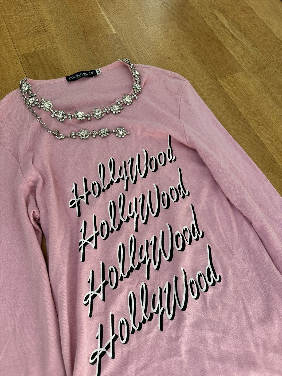 Dolce & Gabbana Dolce Gabbana Hollywood Long Sleeve Pink T-shirt Size M / US 6-8 / IT 42-44 - 6 Thumbnail