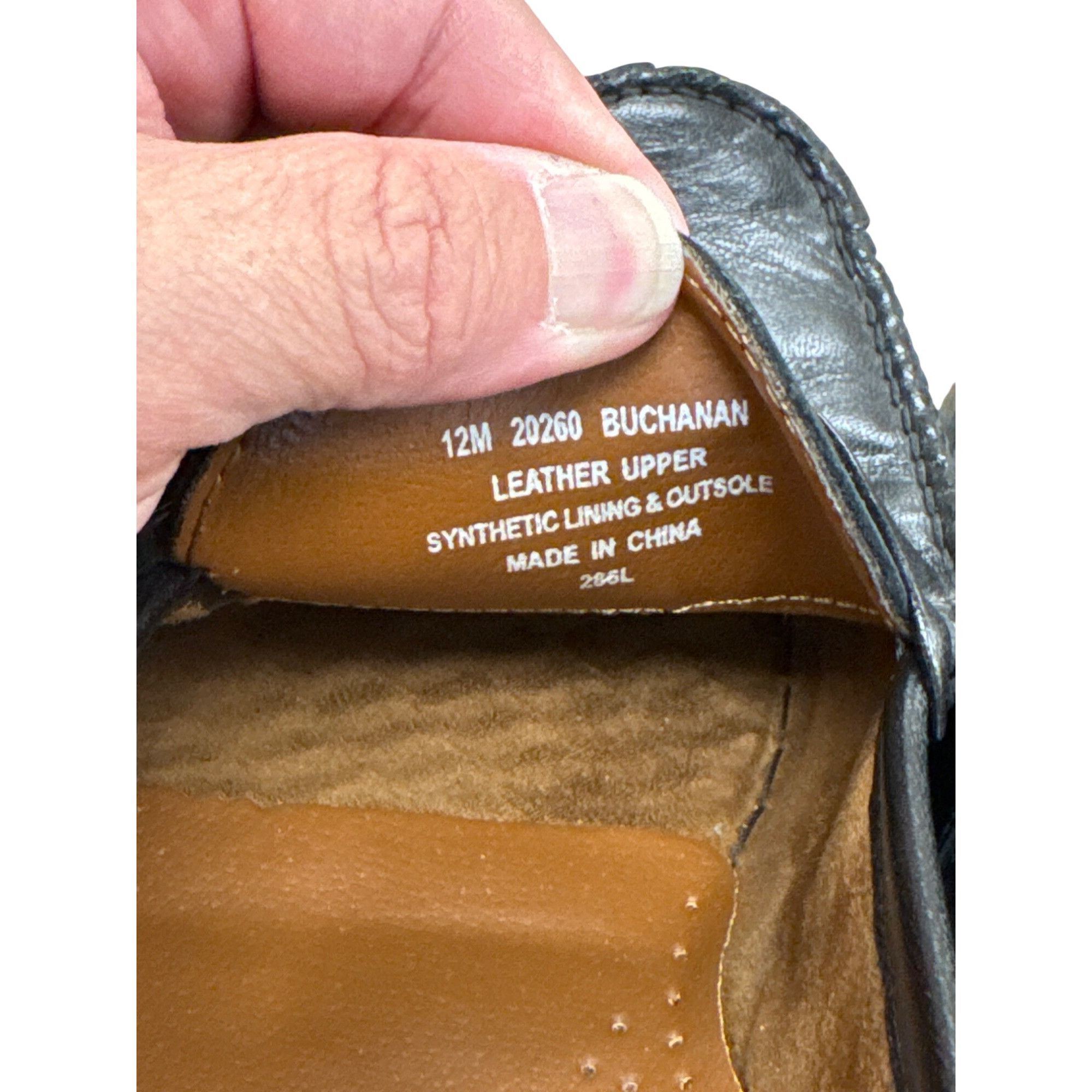 Designer French Shriner Buchanan SKU 7447 Mens Black Leather Tassel L Size US 12 / EU 45 - 9 Thumbnail
