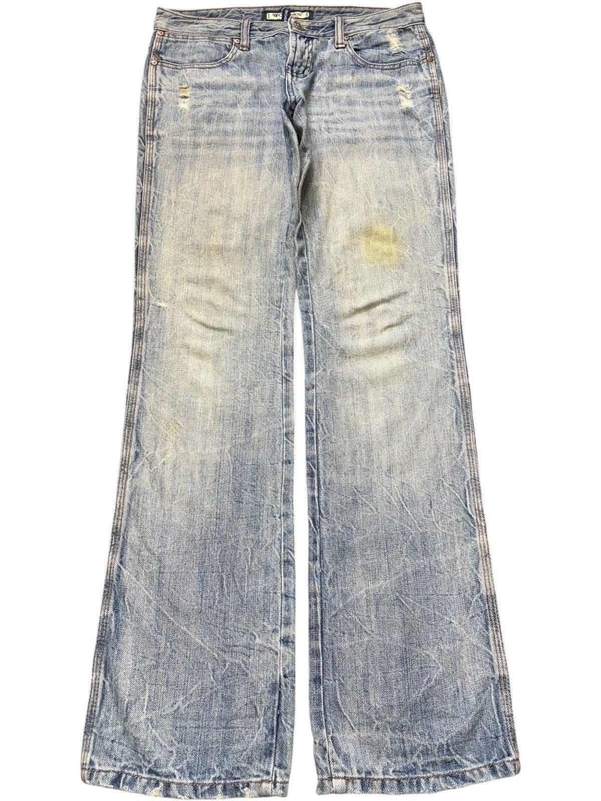 Wrangler Vintage Japanese Brand Mud Wash Distressed Jeans Size 32" / US 10 / IT 46 - 1 Thumbnail