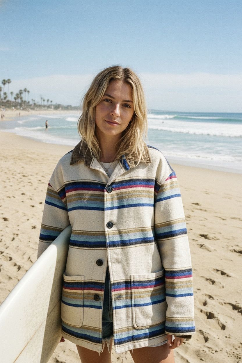 Other Oversized Banana moon vintage wool jacket surfer Size L / US 10 / IT 46 - 1 Thumbnail