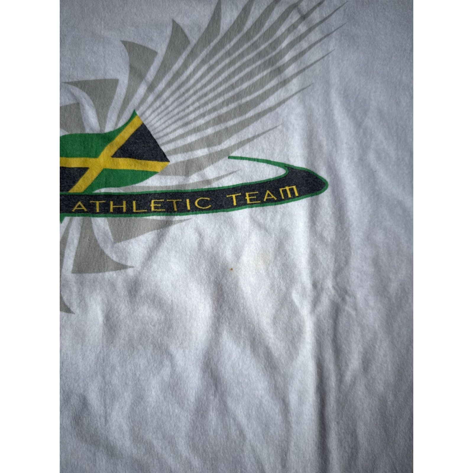 Reebok VINTAGE Reebok Jamaica Athletic Team T-Shirt L Men White Cotton Knit Graphic Print 90s Retro Sports Baseball Football Basketball USA Size US L / EU 52-54 / 3 - 5 Thumbnail