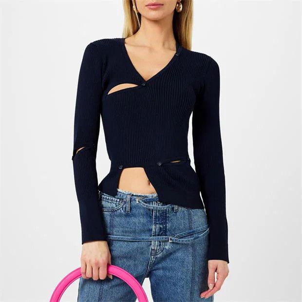 Jacquemus o1g2r1mq1024 Cardigan in Navy Size M / US 6-8 / IT 42-44 - 5 Thumbnail