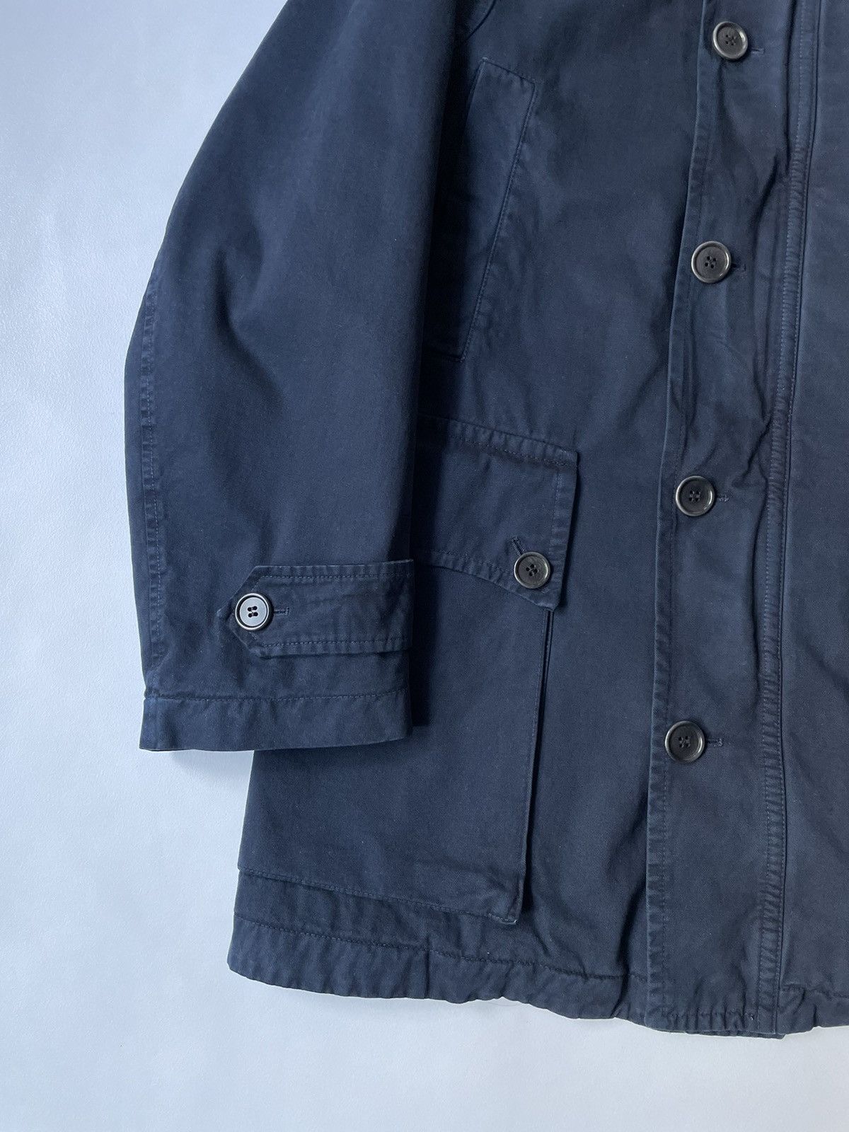 Dries Van Noten Quilted Collar Blue Utility Parka Size US L / EU 52-54 / 3 - 6 Thumbnail