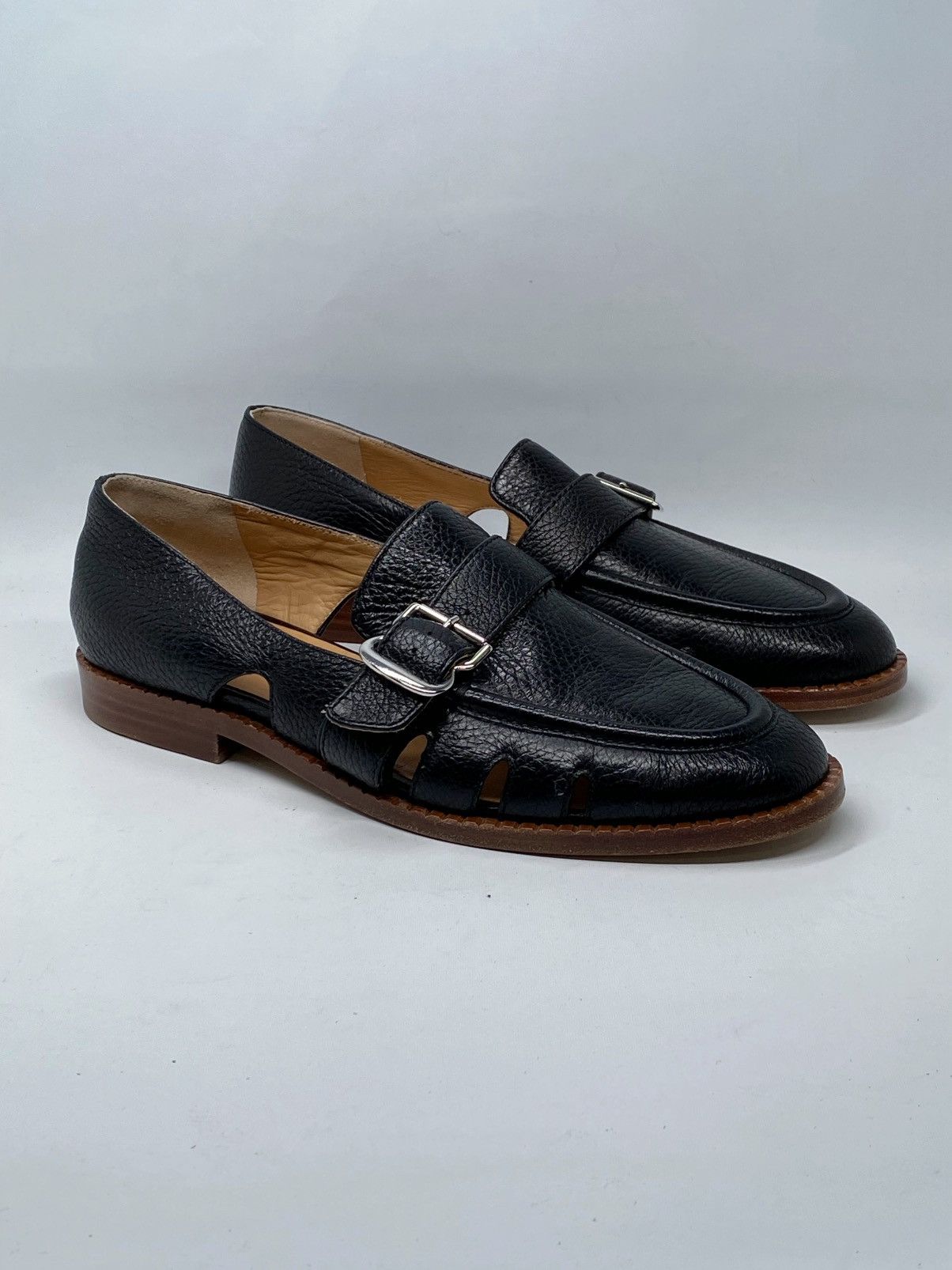 Gabriela Hearst Gabriela Hearst cutout pebbled-leather loafers size 38.5 Size US 8.5 / IT 38.5 - 4 Thumbnail