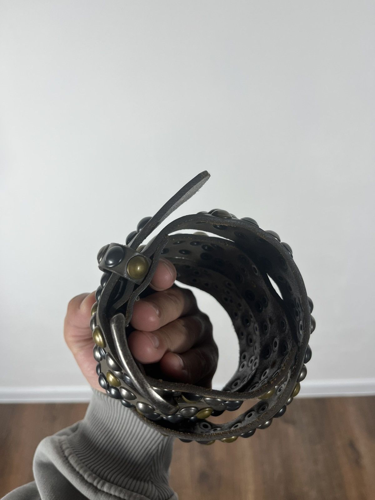 Other Avant-Garde Studded Leather Belt with Multicolor Rivets Size ONE SIZE - 6 Thumbnail
