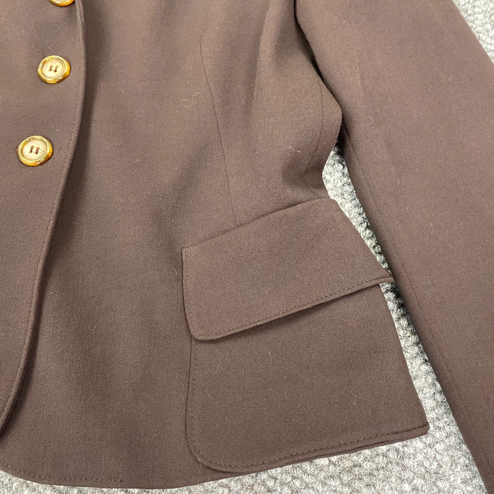 Evan Picone Evan-Picone Womens Blazer Jacket Size 8 Brown Lined Pockets Button Up Stretch Classic Short Coat/ Jacket/ Blazer Women Brown 8 Size M / US 6-8 / IT 42-44 - 6 Thumbnail