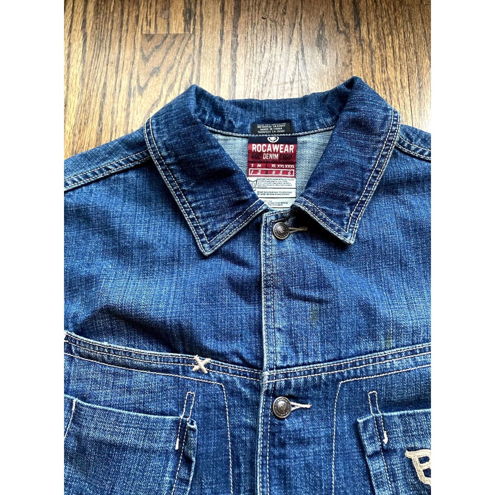 Rocawear VINTAGE Rocawear Denim Jacket Mens Large Y2K Streetwear Baggy Blue Shirt VTG Size US L / EU 52-54 / 3 - 5 Thumbnail