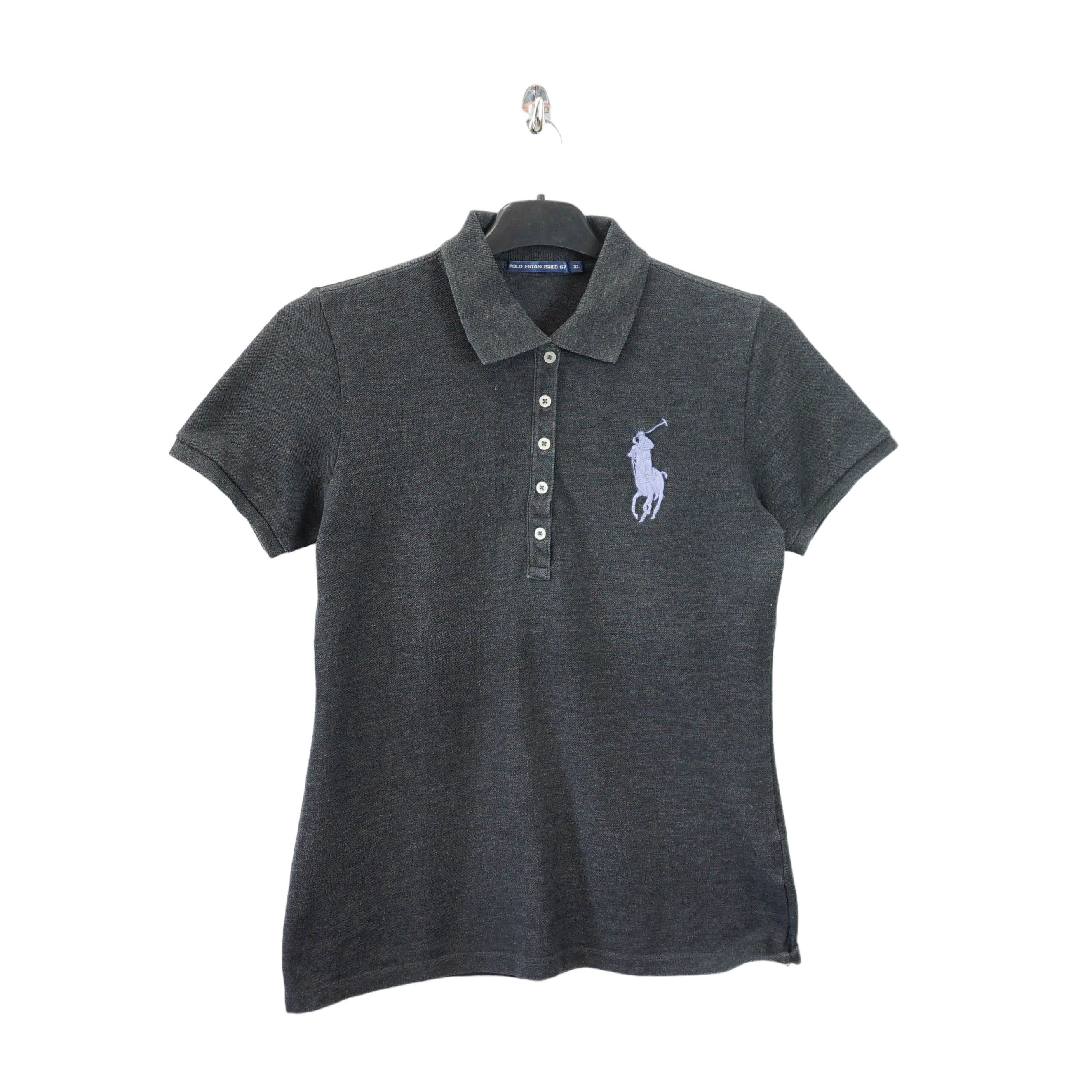 Polo Ralph Lauren × Ralph Lauren × Vintage Big Pony Embroidery Essential Gray Polo Shirt Size M / US 6-8 / IT 42-44 - 1 Thumbnail