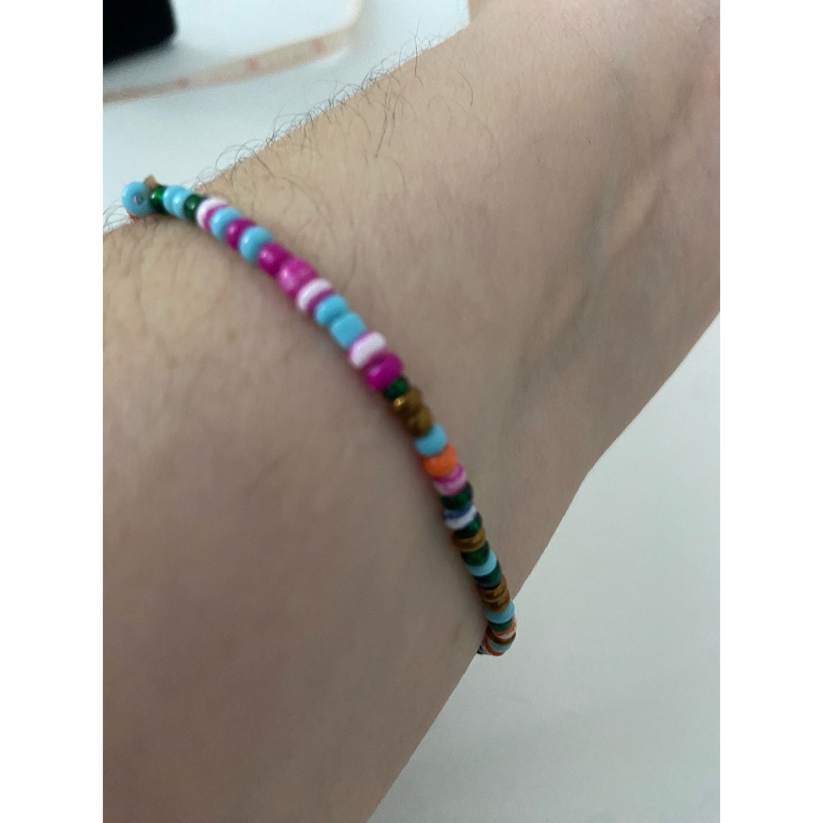 Handmade Colorful beaded bracelet stretchy Size ONE SIZE - 2 Thumbnail