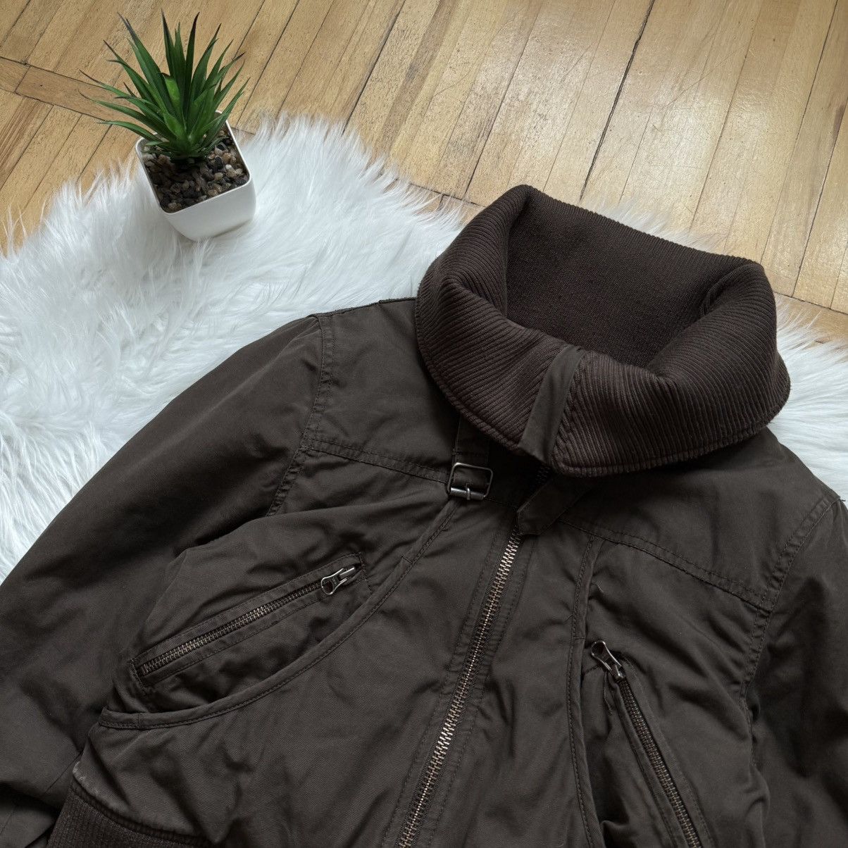 If Six Was Nine 📌 Vintage Crazy Y2K HM Cropped Bomber Jacket Size S / US 4 / IT 40 - 2 Thumbnail