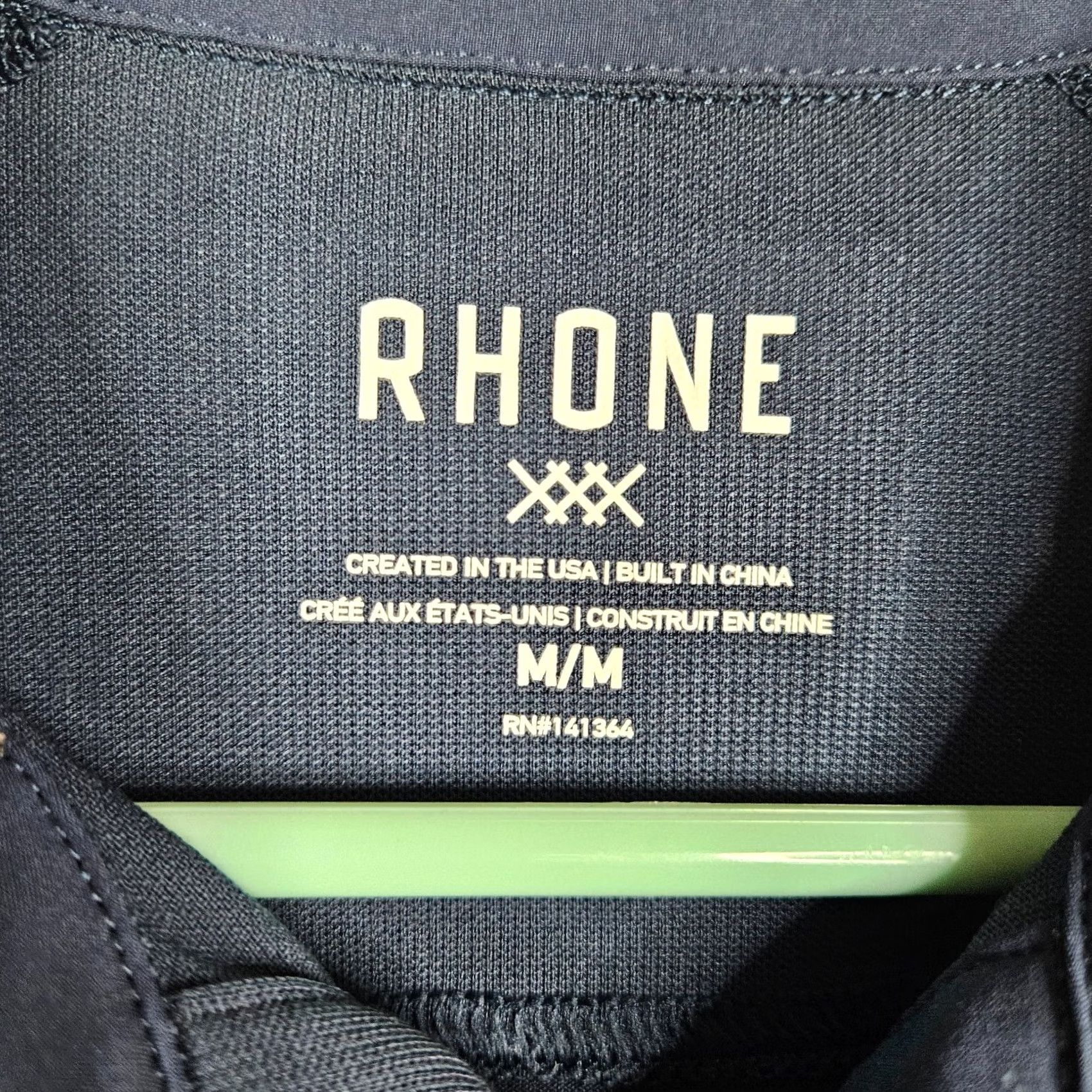 Rhone Rhone Men's Polo Shirt Dark Navy Blue 1/4 Button Up Size M Short Sleeve Logo Pattern Solid Classic Sports Outdoor Shirt Mens Size US M / EU 48-50 / 2 - 6 Thumbnail